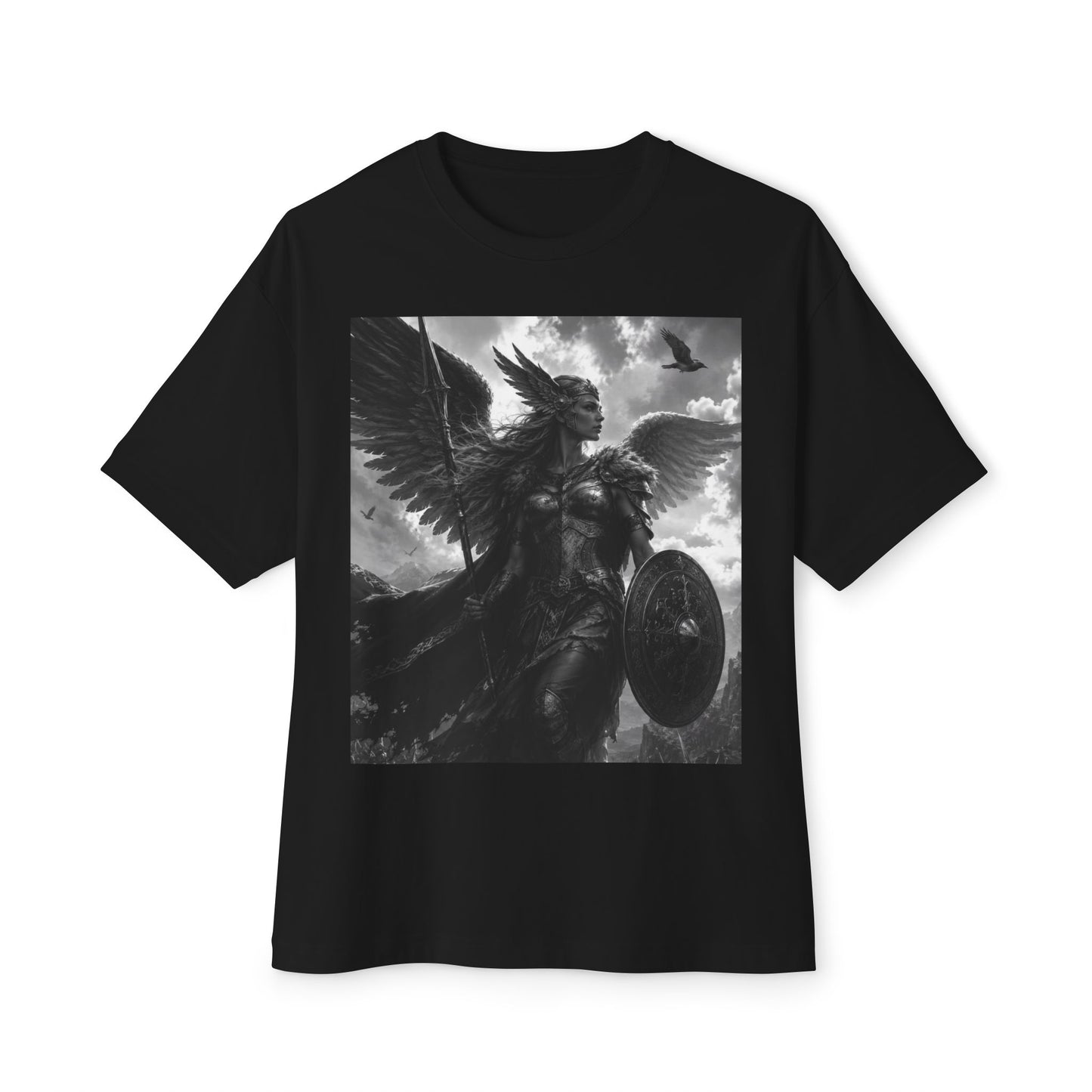 Valkyrie Warrior Tee — Nordic Myth Winged Shield Graphic Shirt