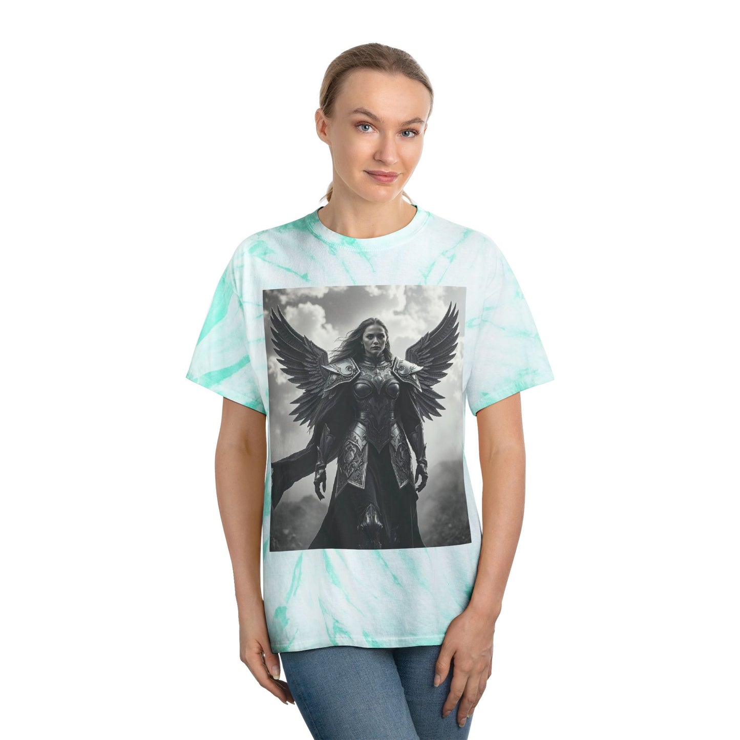 Angel Warrior Tie-Dye Tee — Yellow Cyclone Graphic T-Shirt