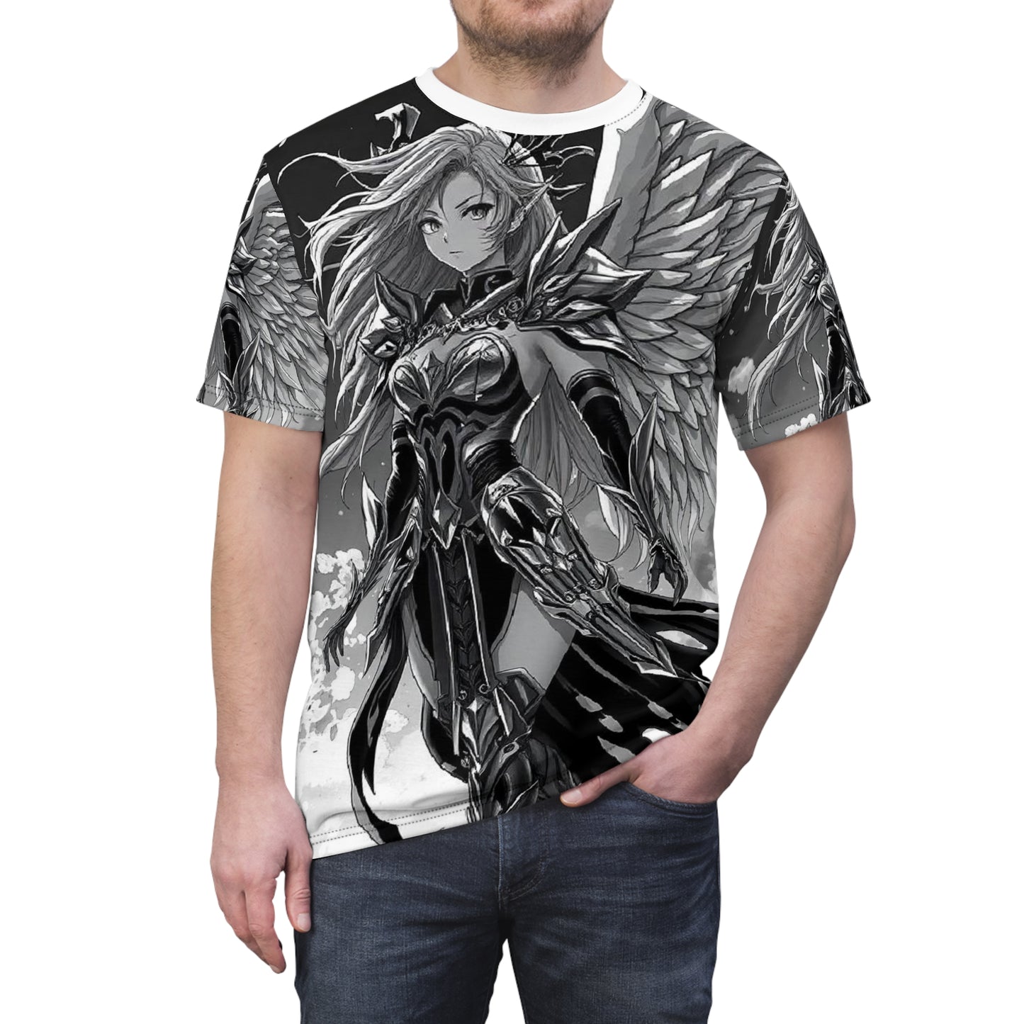 Angel Warrior Graphic Tee — Fantasy Anime Valkyrie AOP Shirt