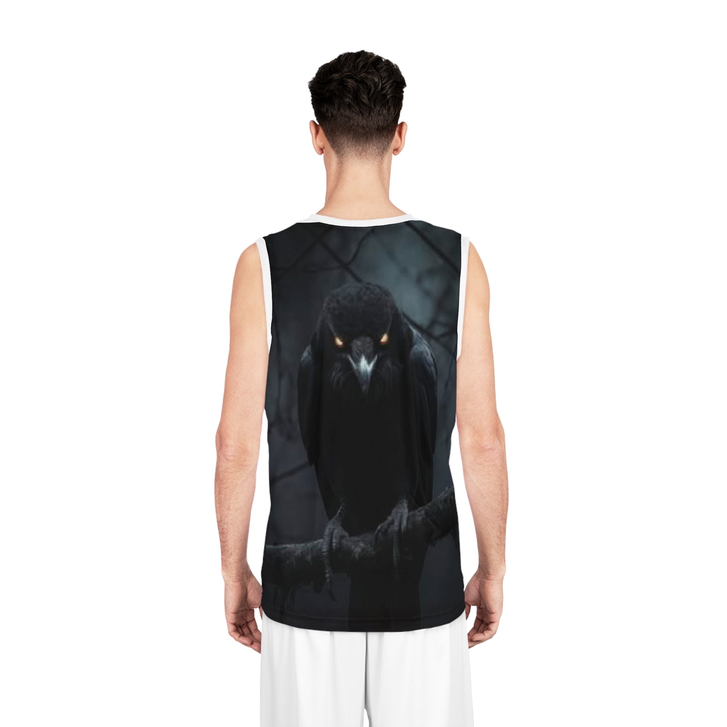 Dark Raven Basketball Jersey – Gothic Crow All-Over Print
