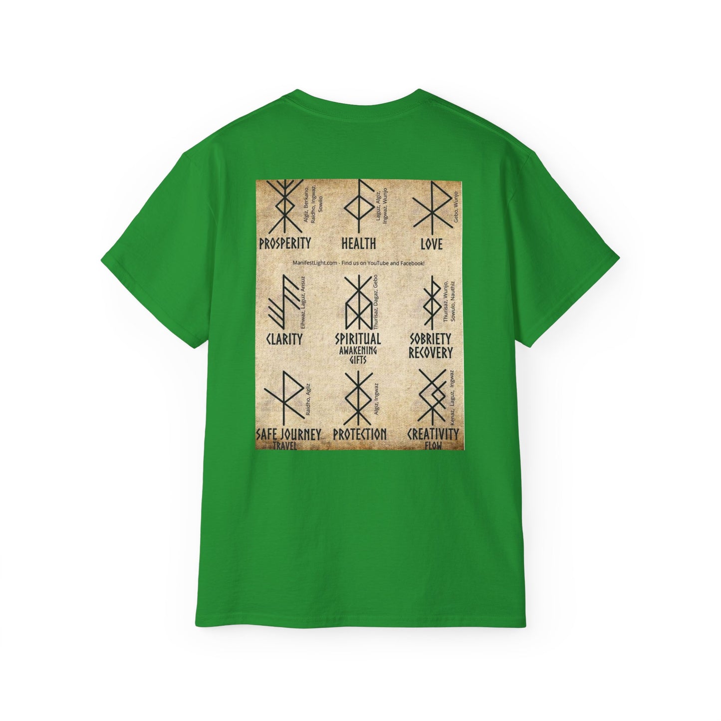 Runic Symbols T‑Shirt — Prosperity, Health & Protection Viking Rune Grid Tee