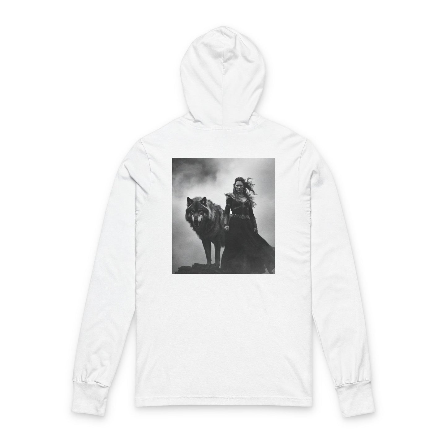 Viking Wolf Rider Hooded Long Sleeve Tee