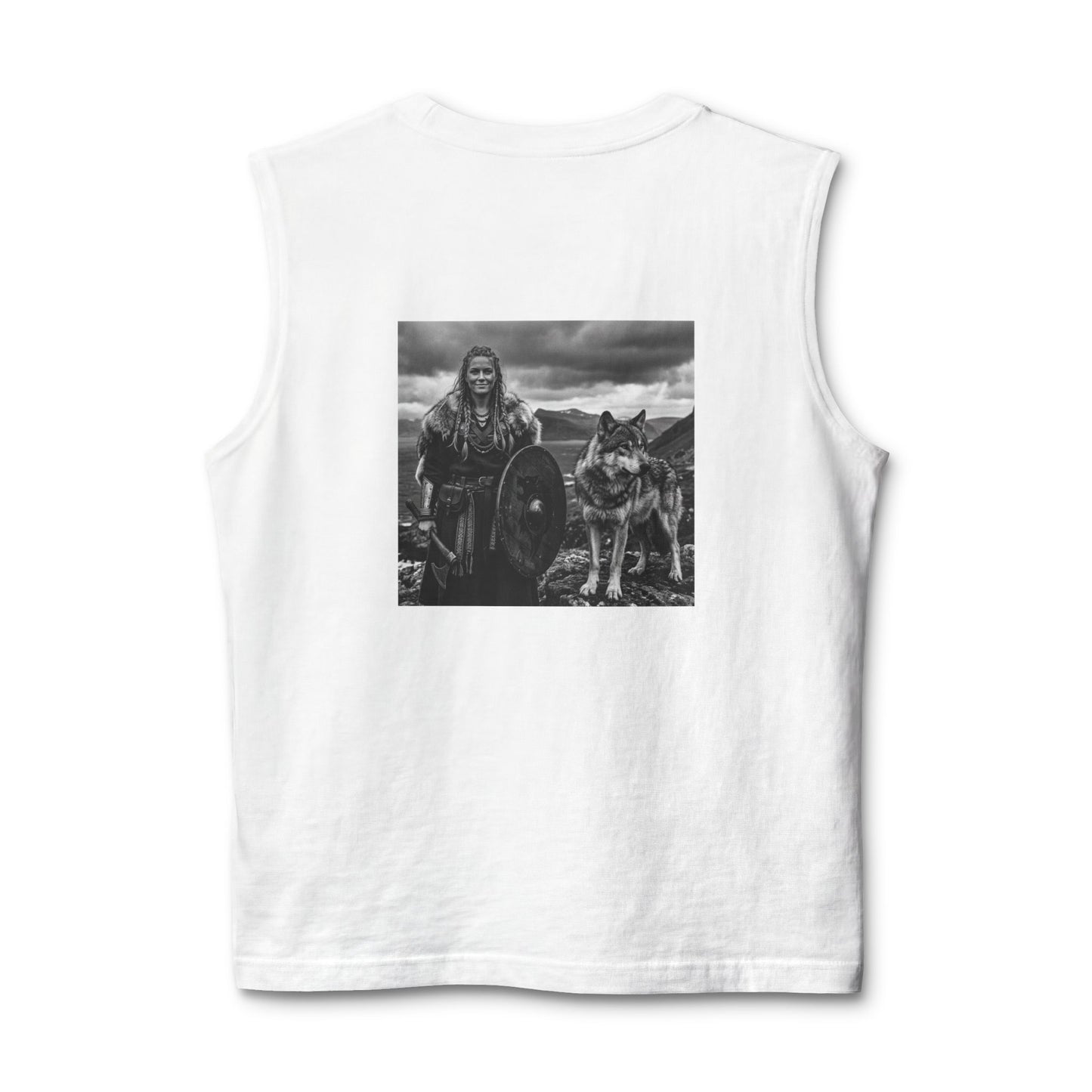 Viking Warrior & Wolf Muscle Tank — Norse Mythic Graphic Tank Top