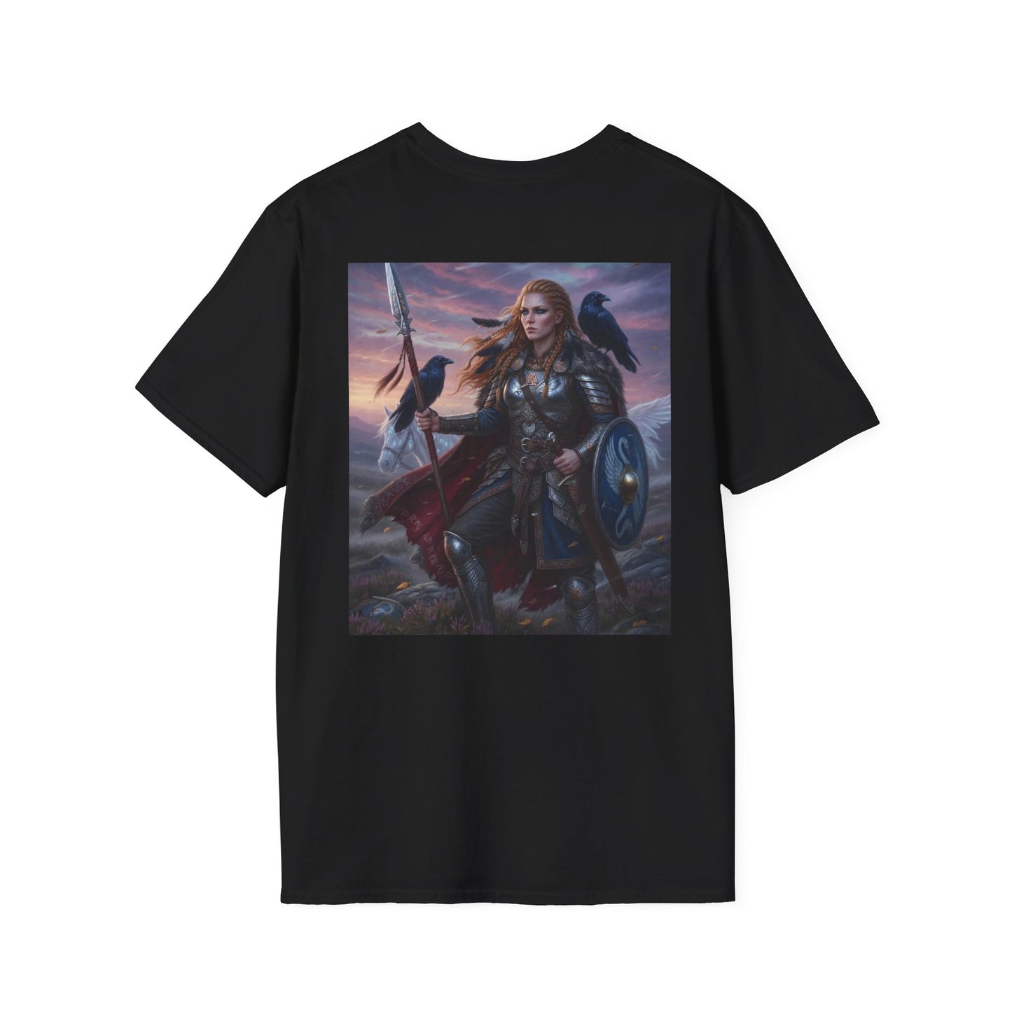 Valkyrie Warrior T-Shirt — Norse Shieldmaiden Art Tee