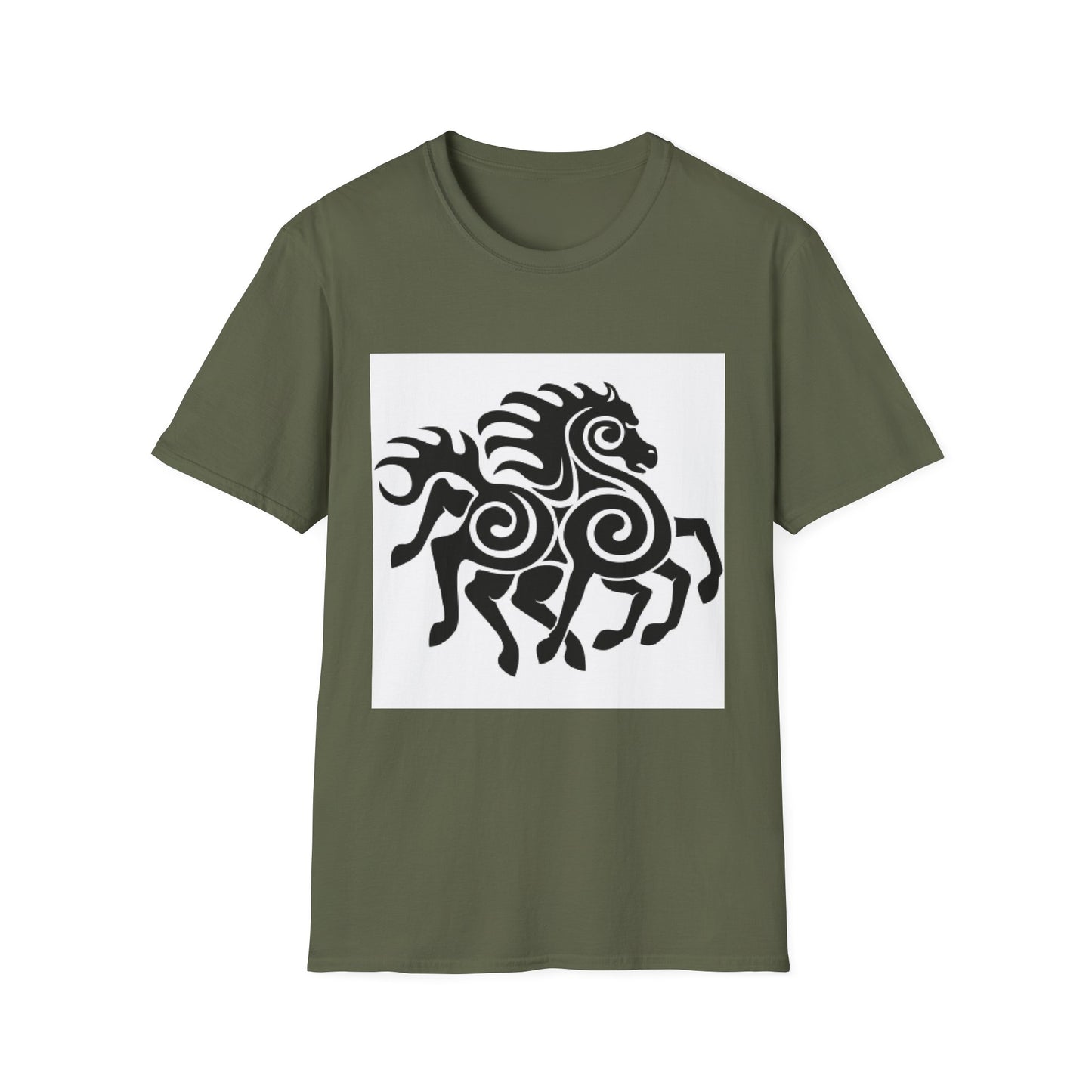 Tribal Horse Graphic T-Shirt — Celtic-Inspired Running Stallion Design