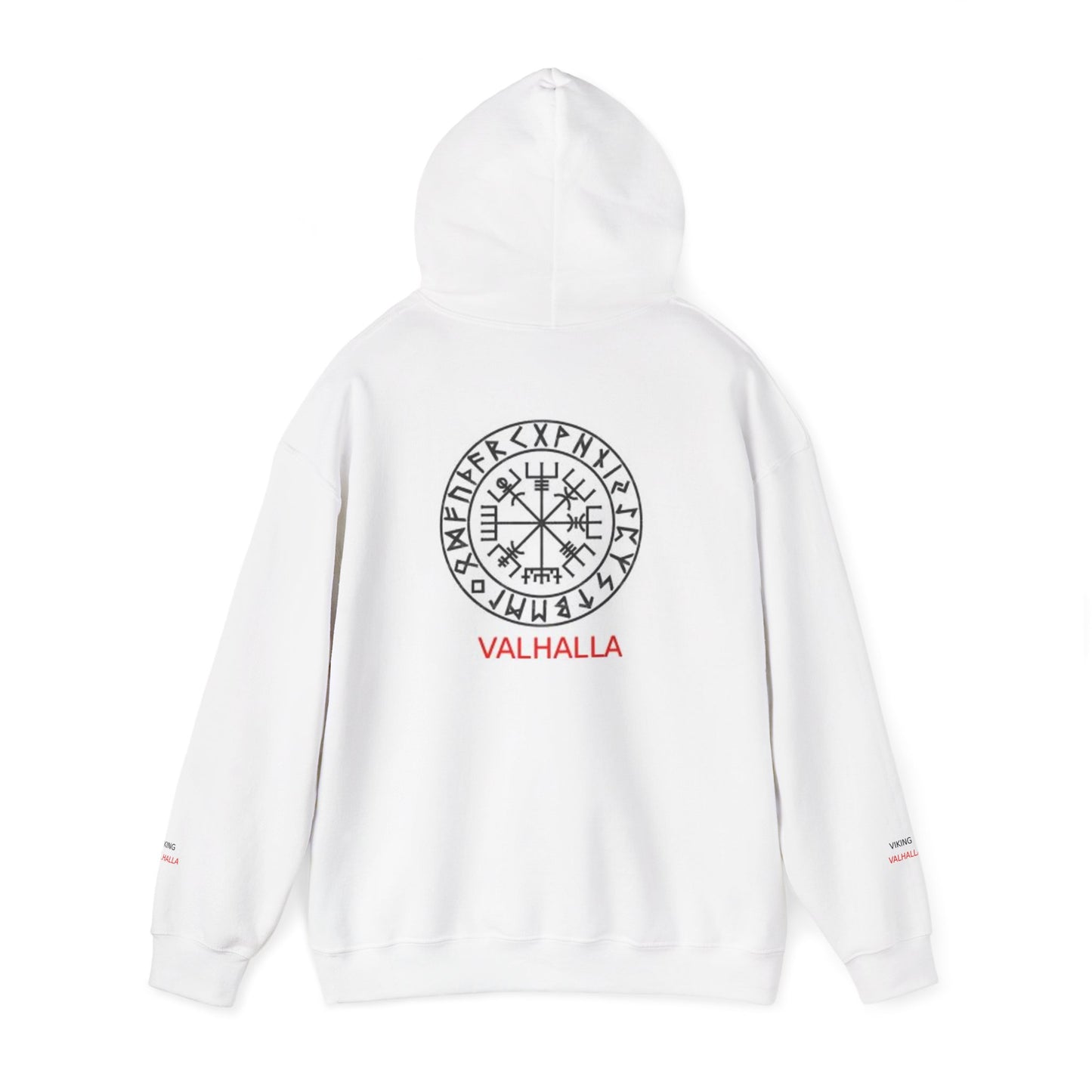 Viking Valhalla Hoodie — Norse Rune Shield Back Graphic