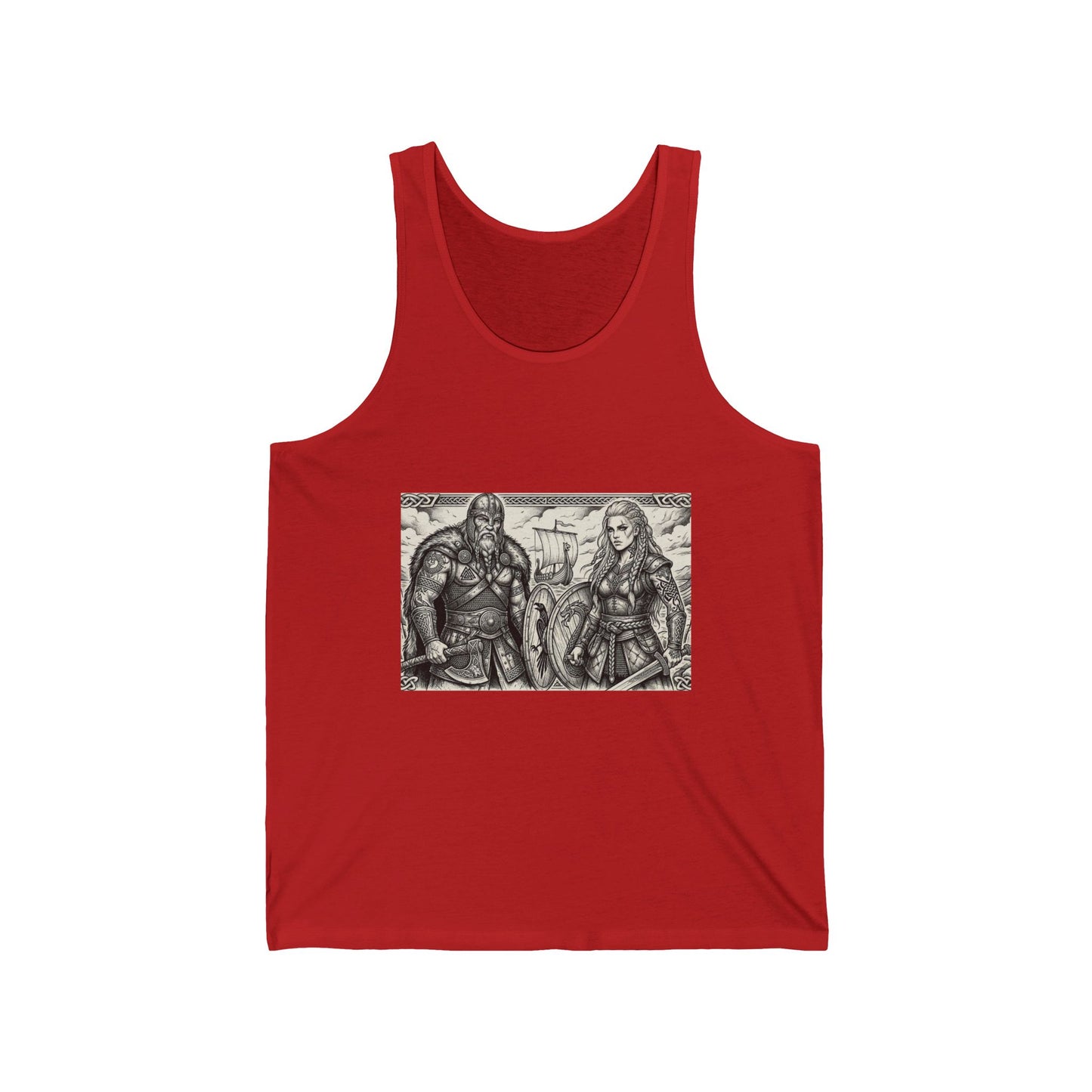Viking Warriors Tank Top — Norse Shieldmaiden & Warrior Illustration