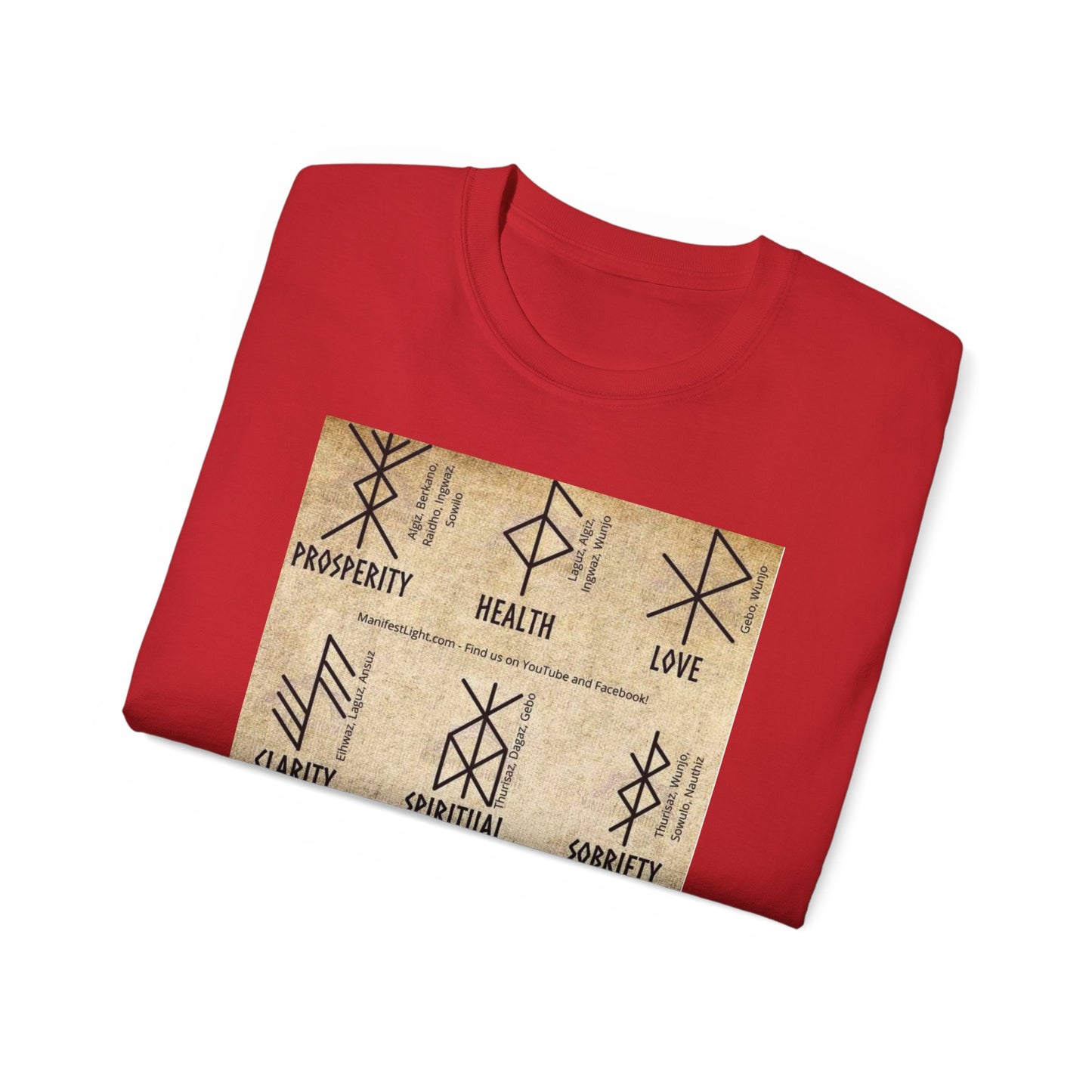 Runic Symbols T‑Shirt — Prosperity, Health & Protection Viking Rune Grid Tee