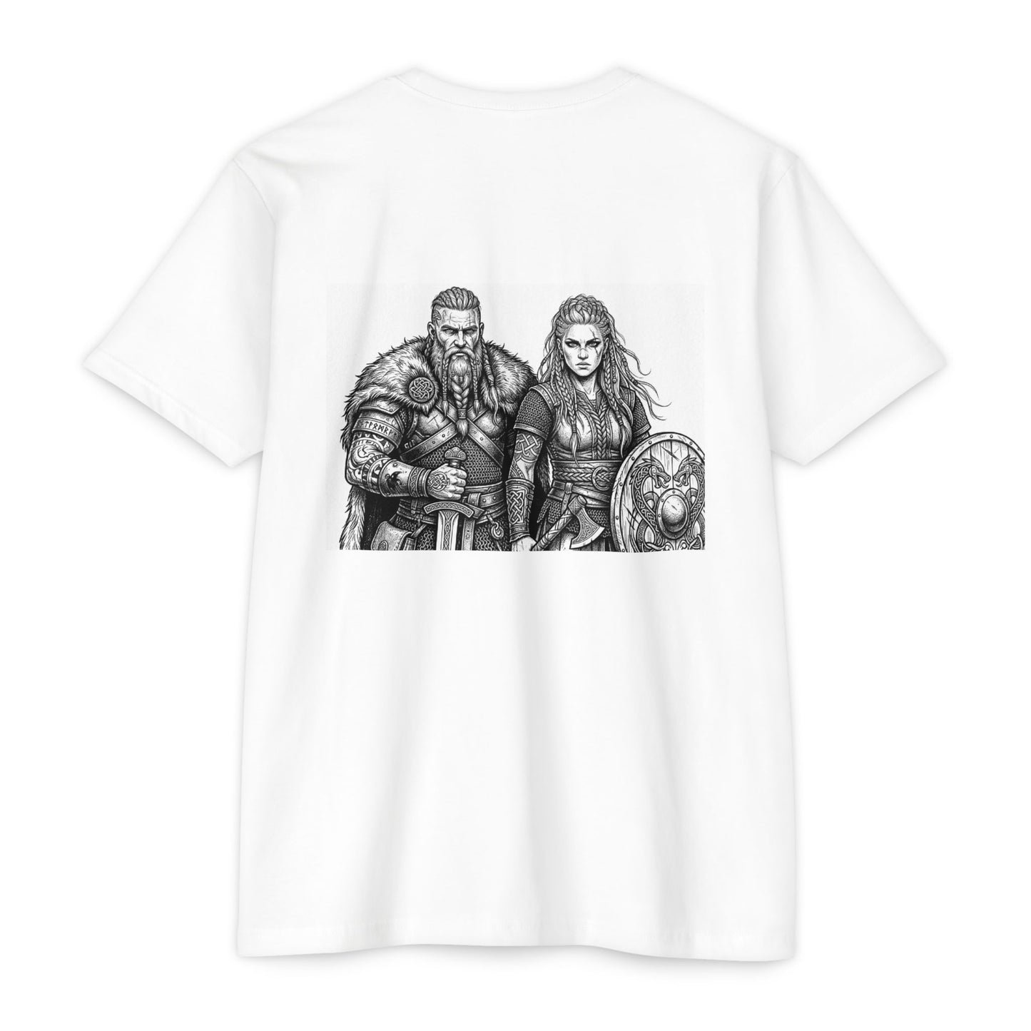 Viking Warriors T-Shirt — Norse Warrior Couple Illustration