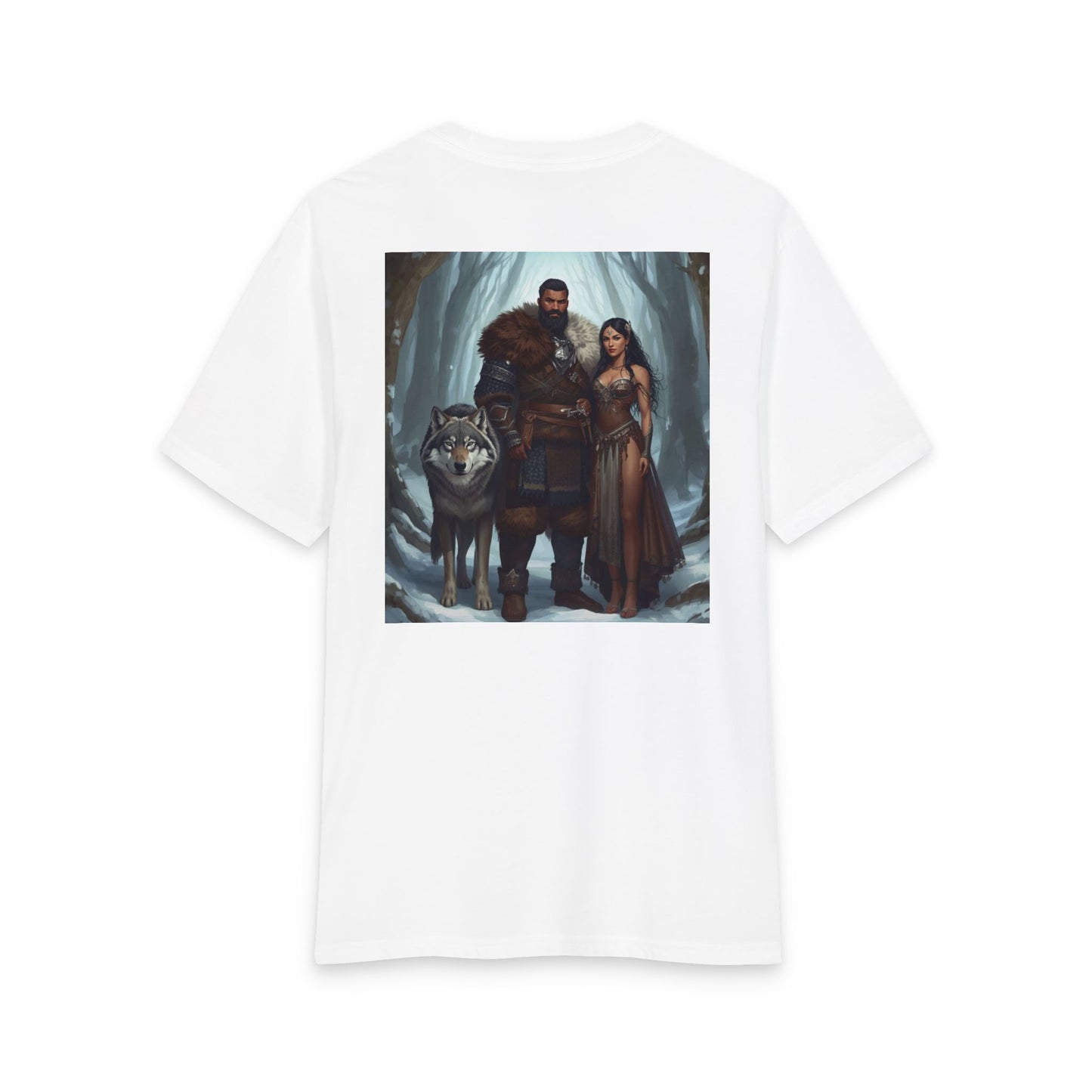 Viking Couple & Wolf Fantasy T-Shirt