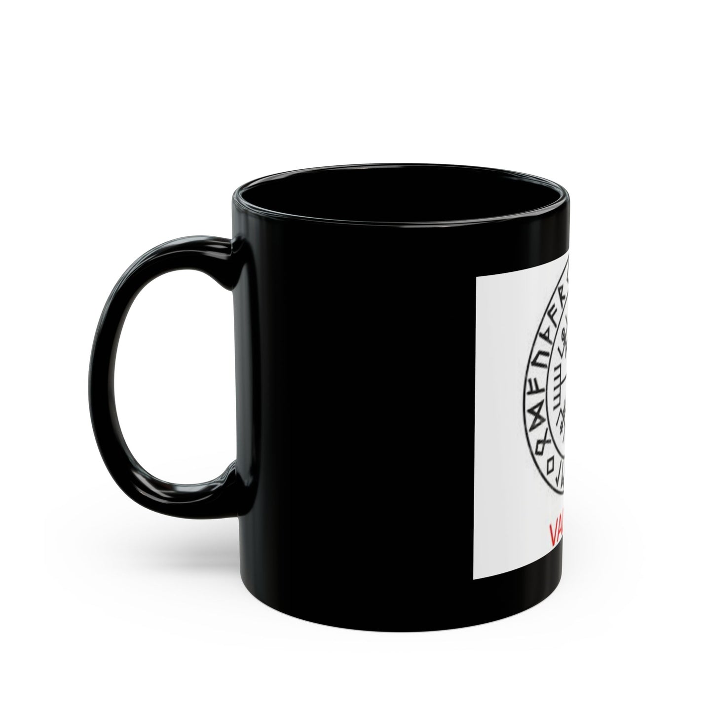Valhalla Viking Rune Coffee Mug — Black Ceramic 11oz/15oz