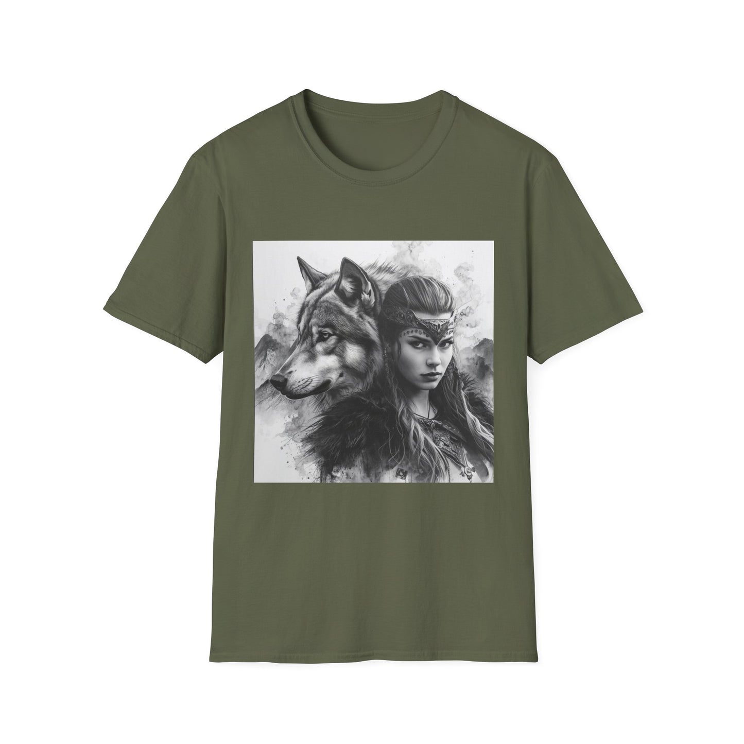 Wolf Spirit T-Shirt — Mystical Warrior Woman Graphic Tee
