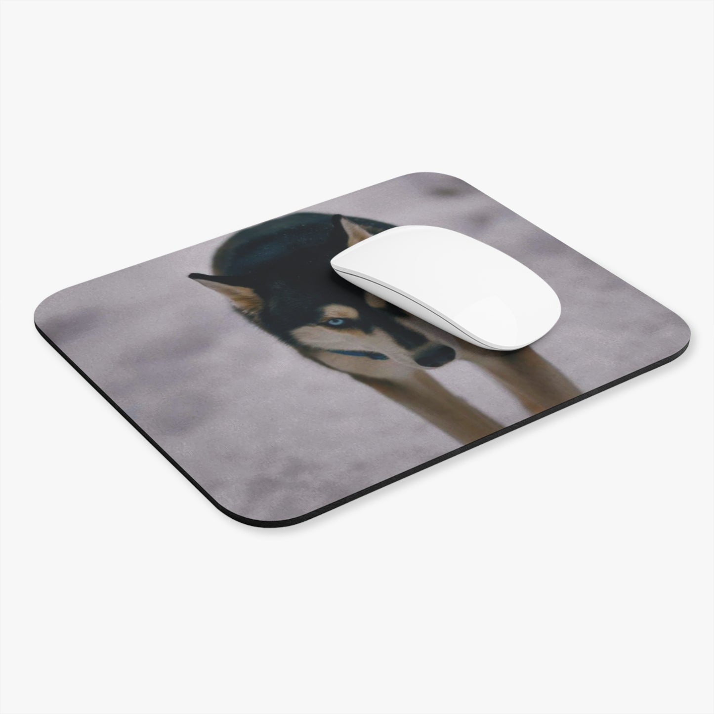 Husky Stare Rectangular Mouse Pad — Arctic Wolf Desk Mat