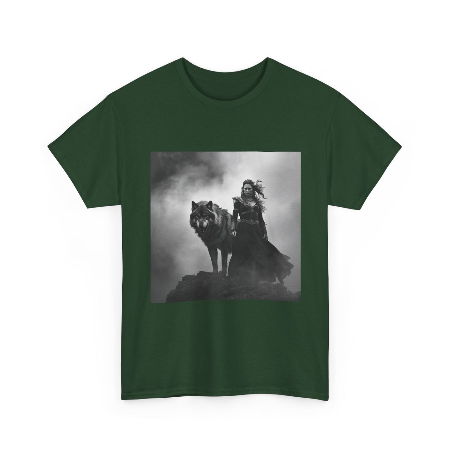 Witch & Wolf T‑Shirt — Gothic Fantasy Graphic Tee