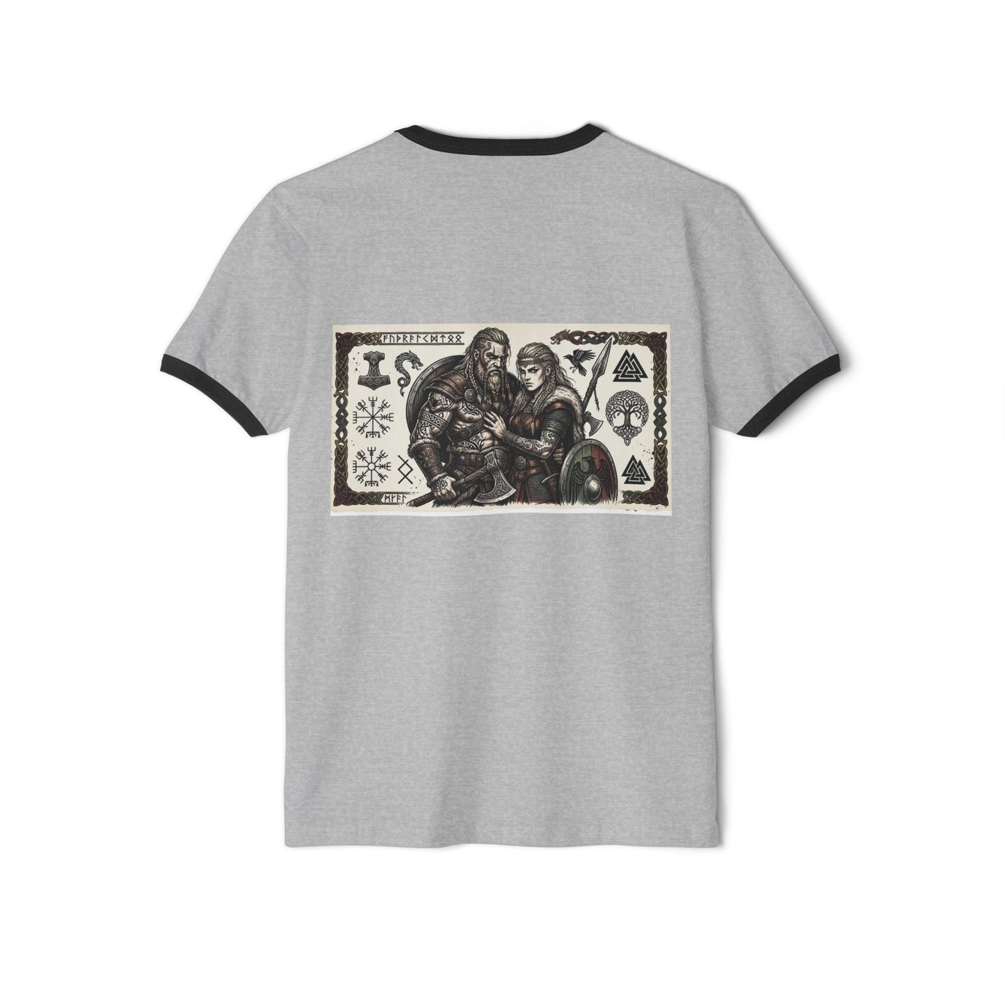 Viking Family Ringer T-Shirt — Norse Shieldmaiden & Warrior Design
