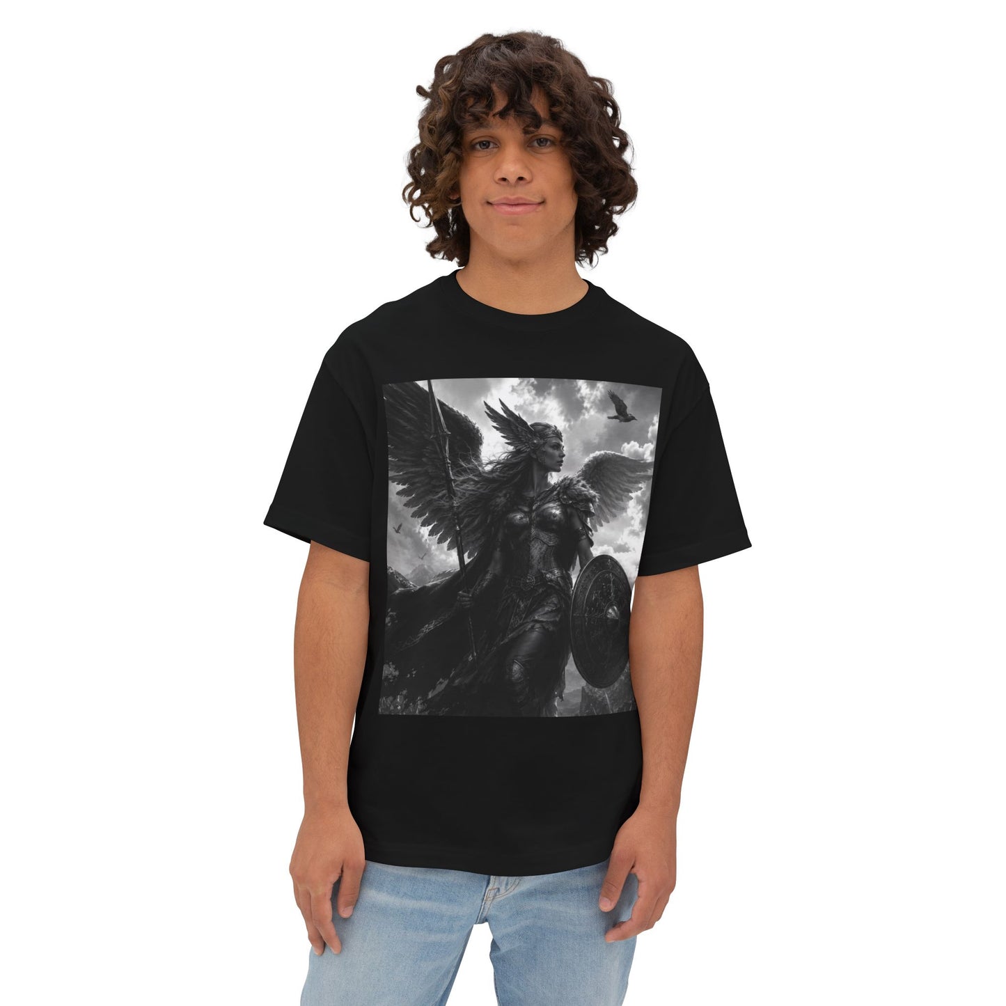 Valkyrie Warrior Tee — Nordic Myth Winged Shield Graphic Shirt