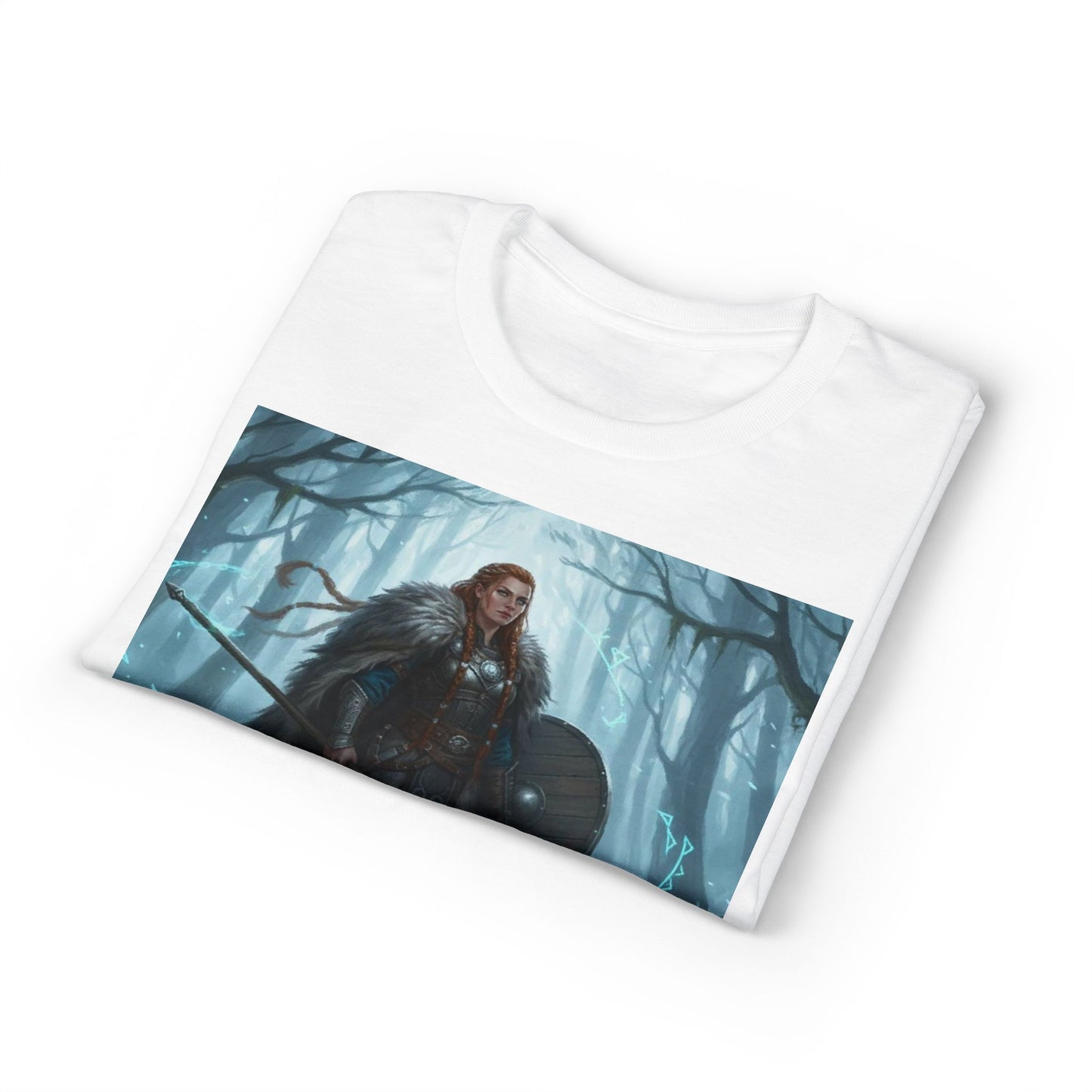 Viking Shieldmaiden T‑Shirt — Norse Warrior Forest Art Tee