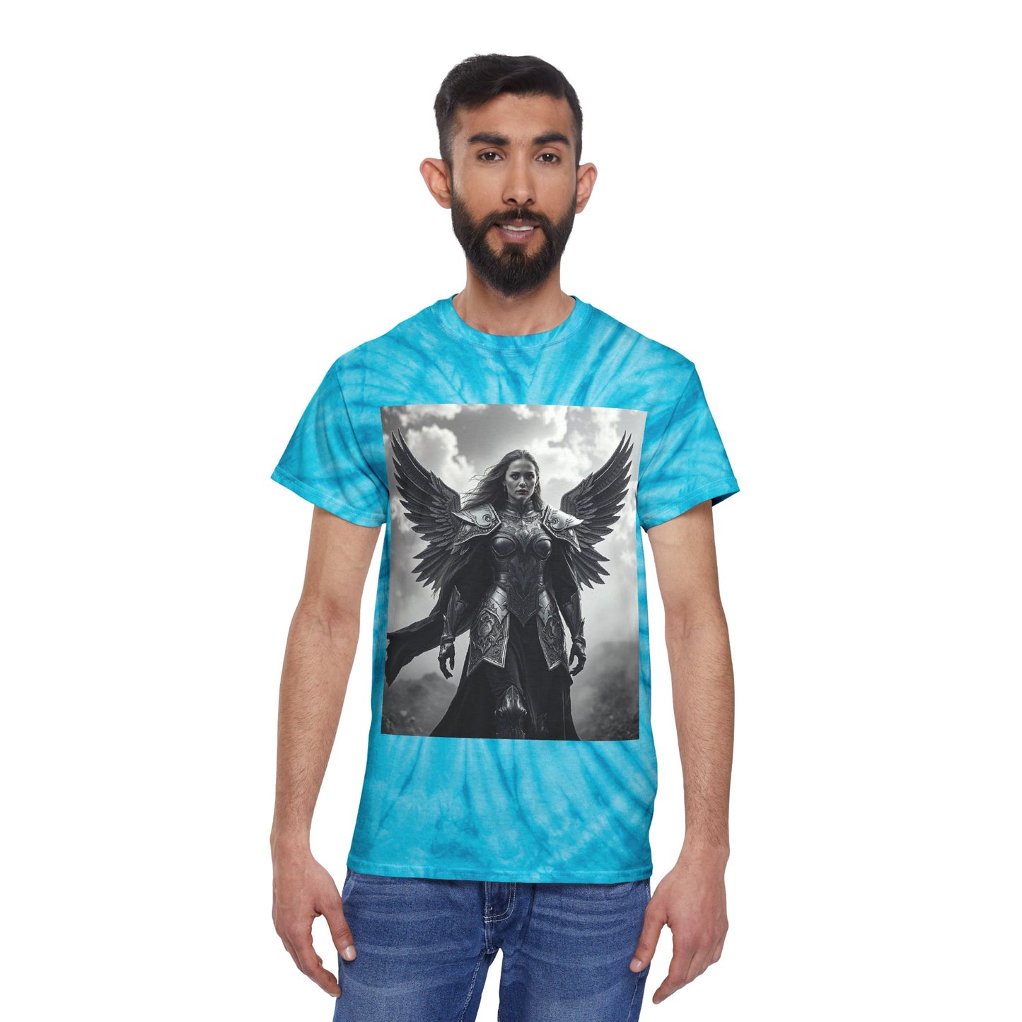 Angel Warrior Tie-Dye Tee — Yellow Cyclone Graphic T-Shirt