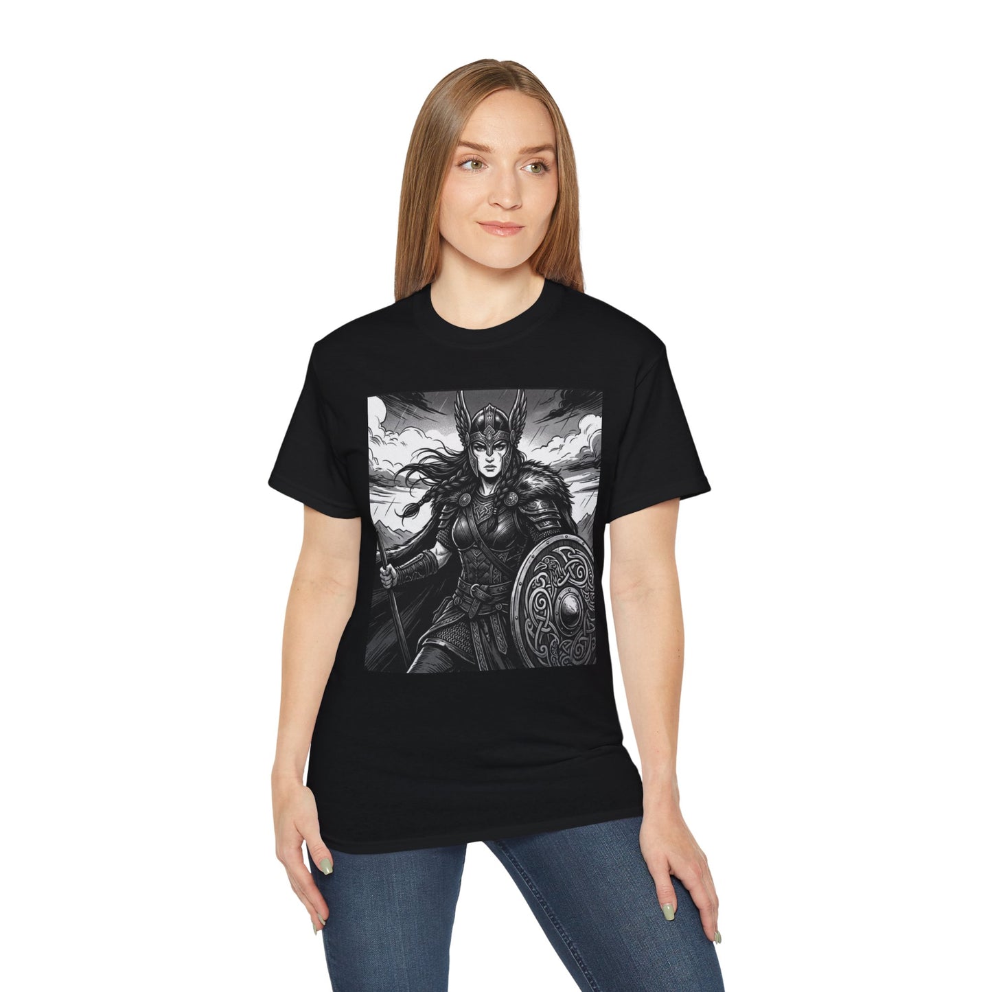 Valkyrie Warrior Tee — Norse Shieldmaiden Graphic T-Shirt