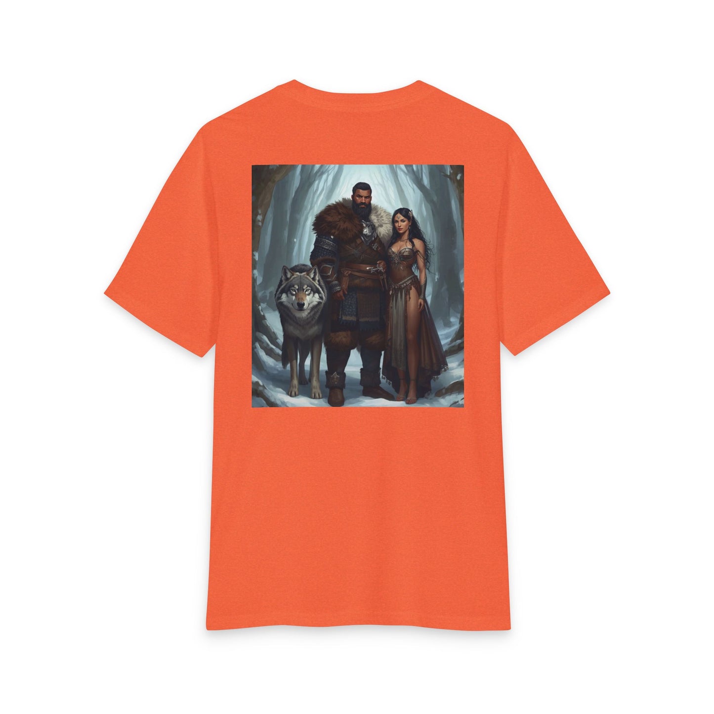 Viking Couple & Wolf Fantasy T-Shirt