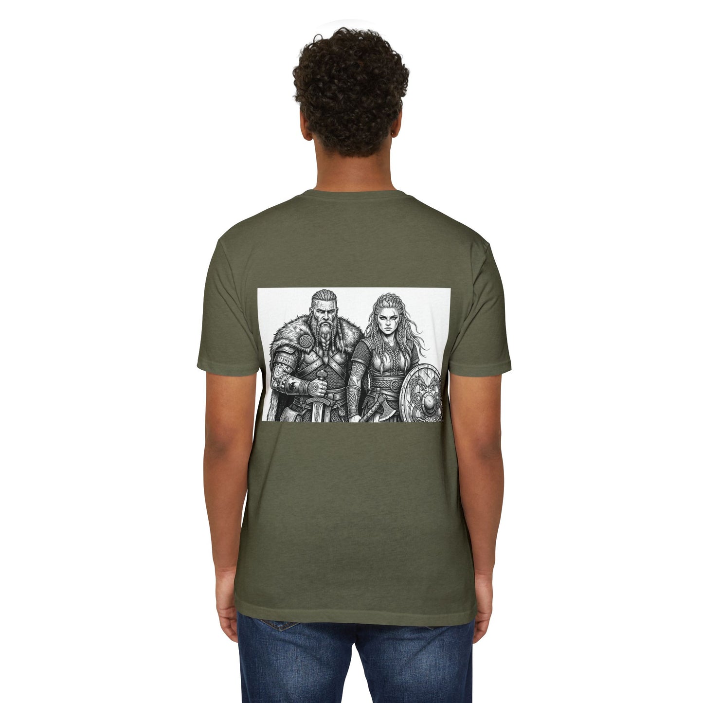 Viking Warriors T-Shirt — Norse Warrior Couple Illustration