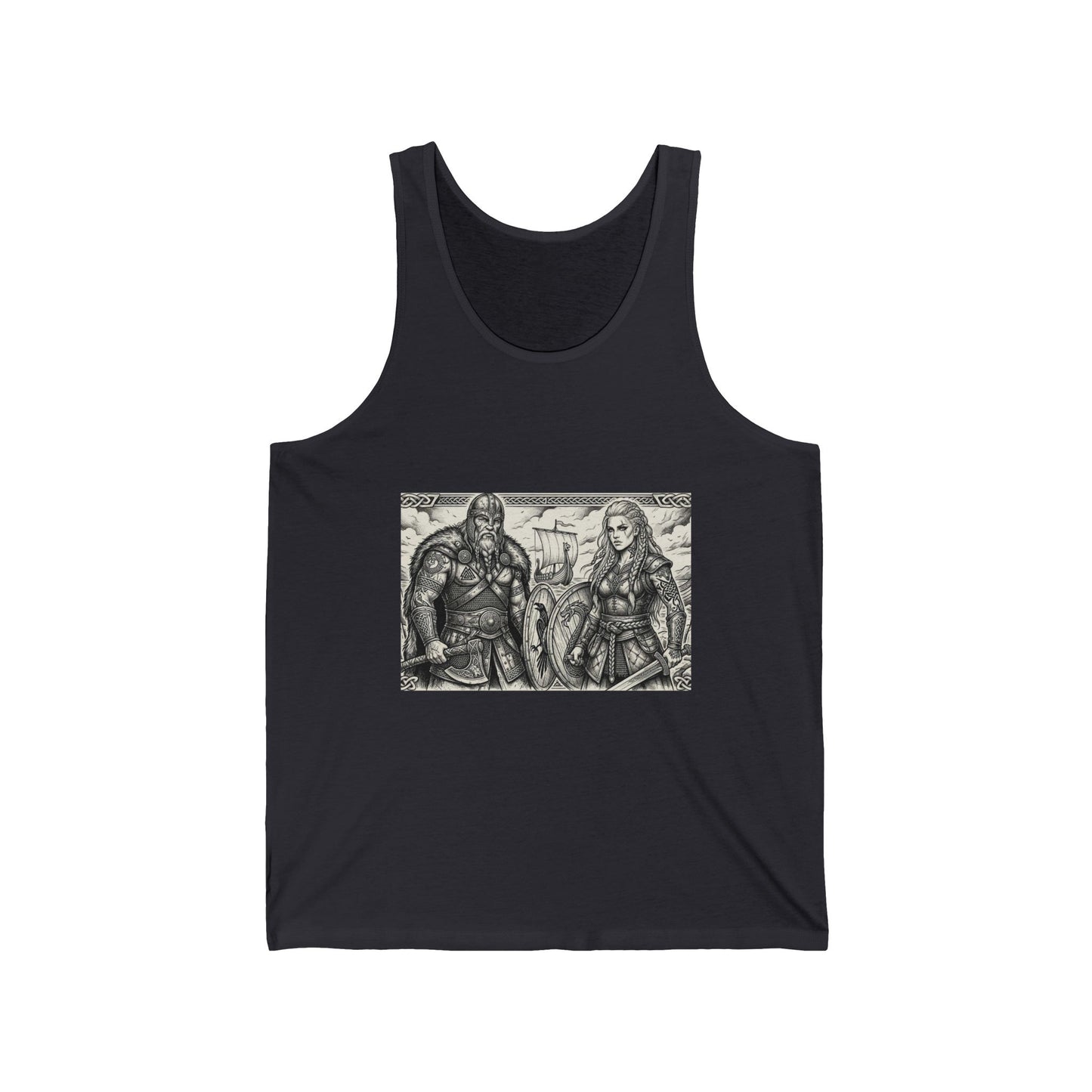 Viking Warriors Tank Top — Norse Shieldmaiden & Warrior Illustration