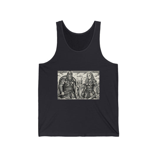 Viking Warriors Tank Top — Norse Shieldmaiden & Warrior Illustration