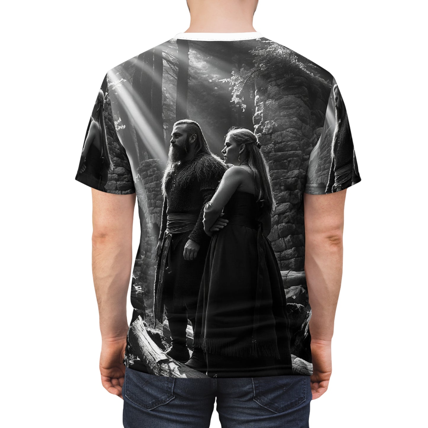 Viking Couple Scene All-Over Print Tee