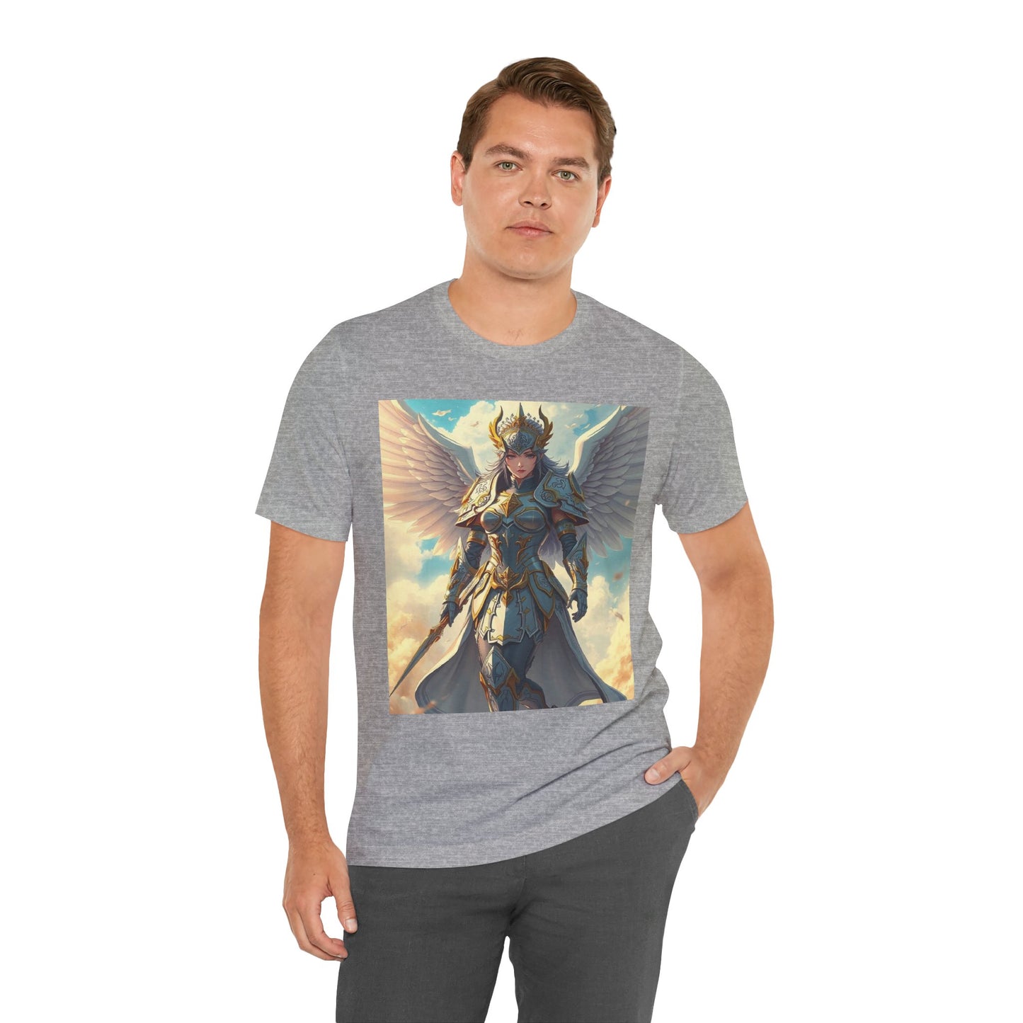 Angel Warrior T-Shirt — Fantasy Valkyrie Winged Armor Graphic Tee