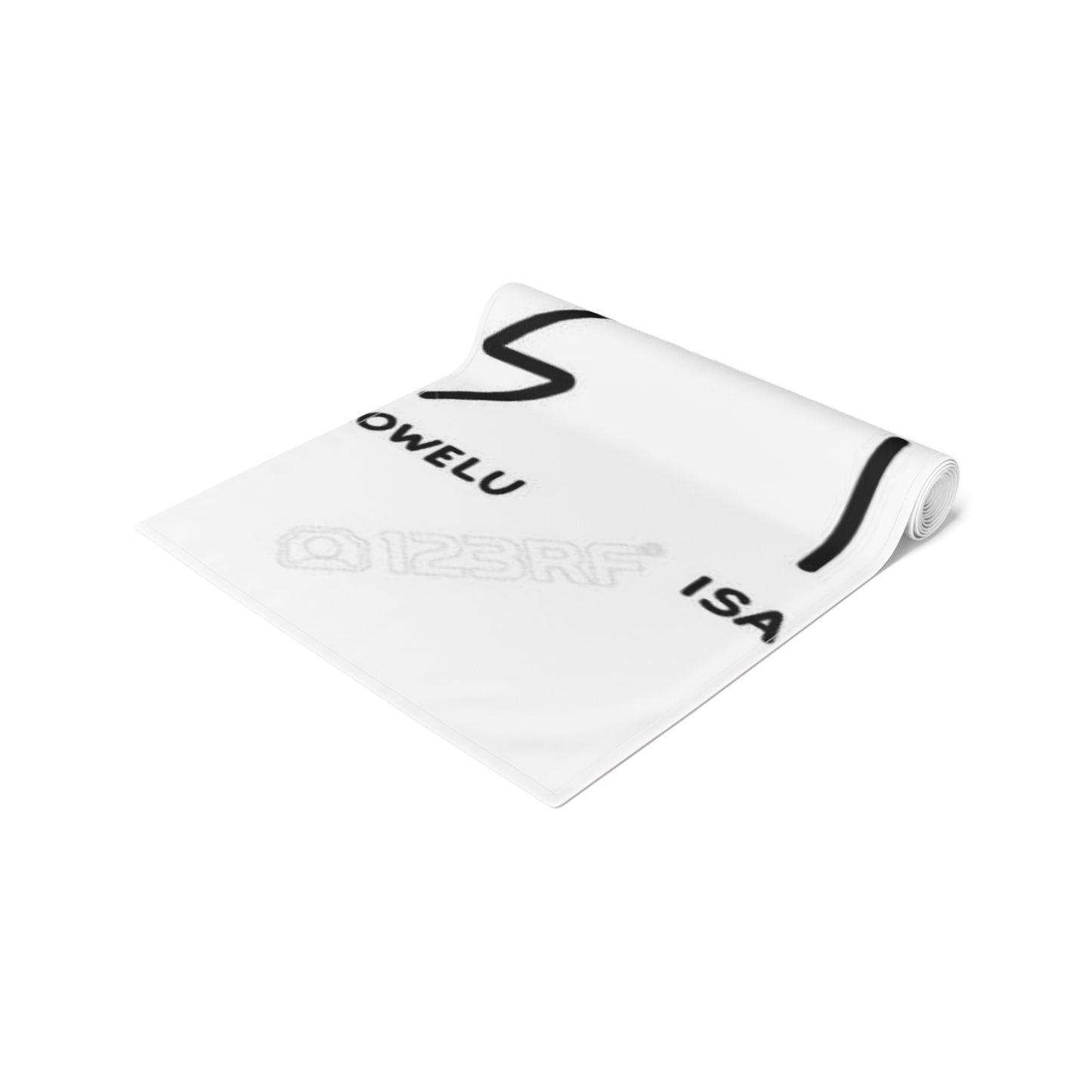 Runic Symbol Table Runner — Minimalist White Cotton-Poly Decor with Named Runes (Othila, Eihwaz, Hagalaz, Sowelu, Isa)