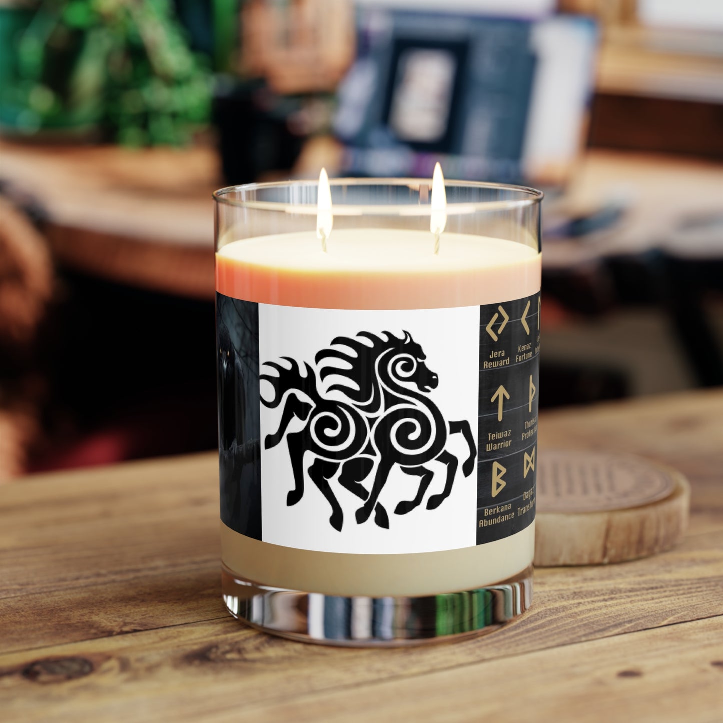 Viking Rune Scented Candle — 11oz Glass (Valhalla & Norse Symbols)