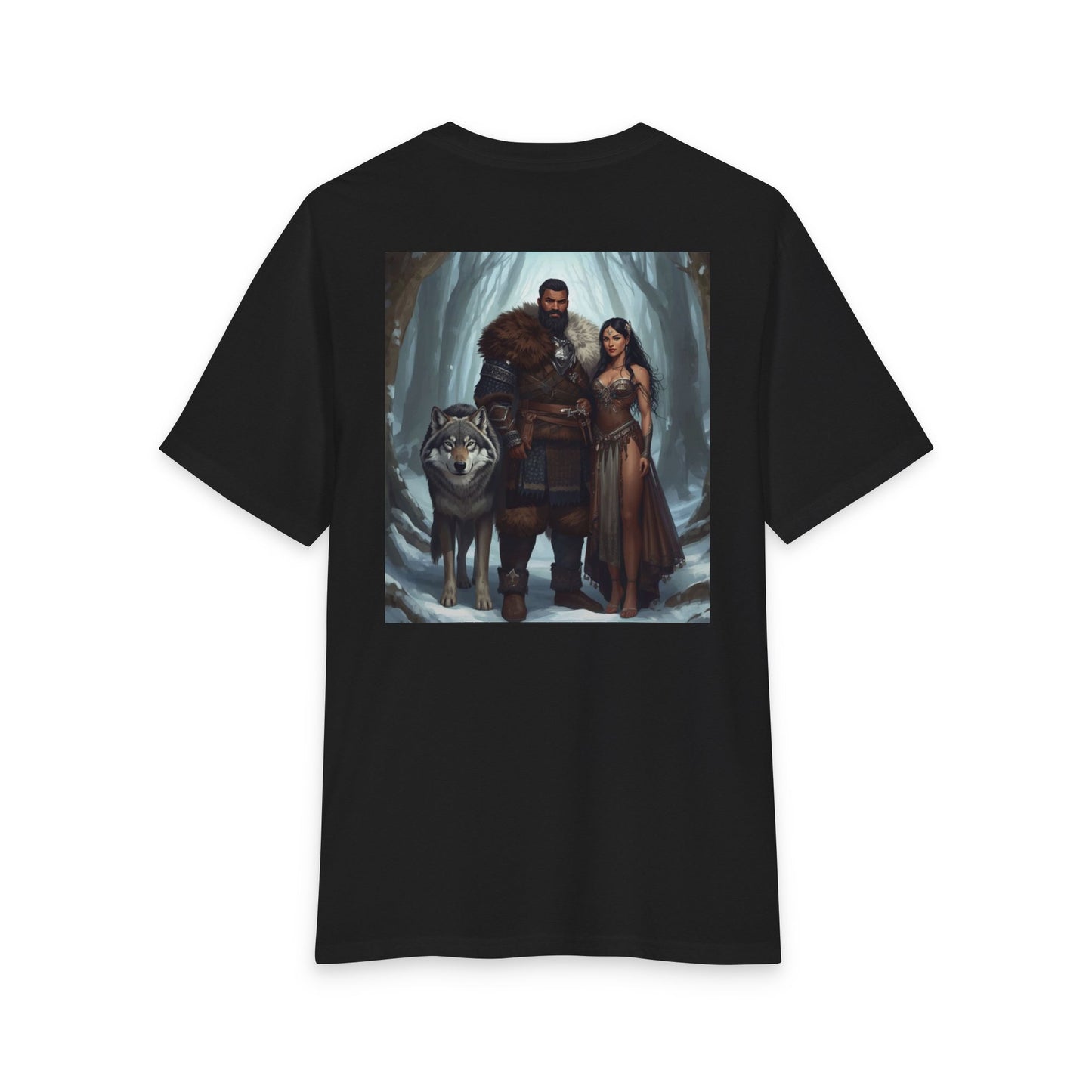 Viking Couple & Wolf Fantasy T-Shirt