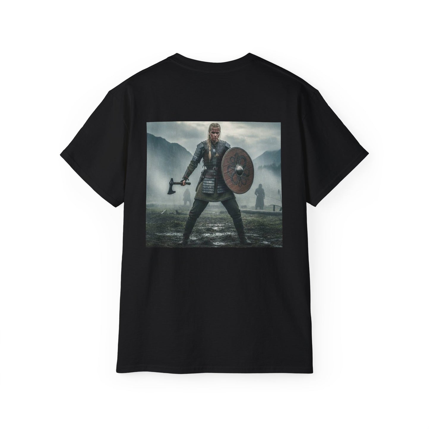 Viking Warrior T‑Shirt — Shield & Axe Norse Battle Graphic Tee