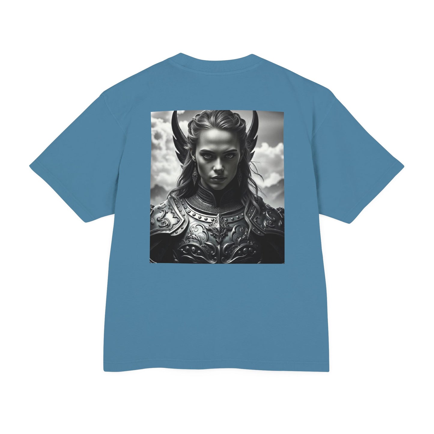 Valkyrie Warrior Tee — Mythic Black & White Armor Portrait T‑Shirt