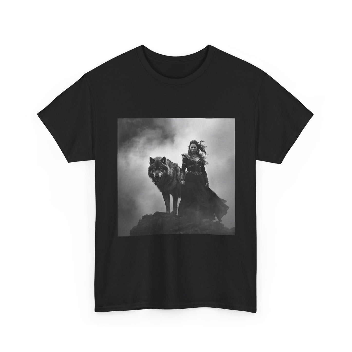 Witch & Wolf T‑Shirt — Gothic Fantasy Graphic Tee
