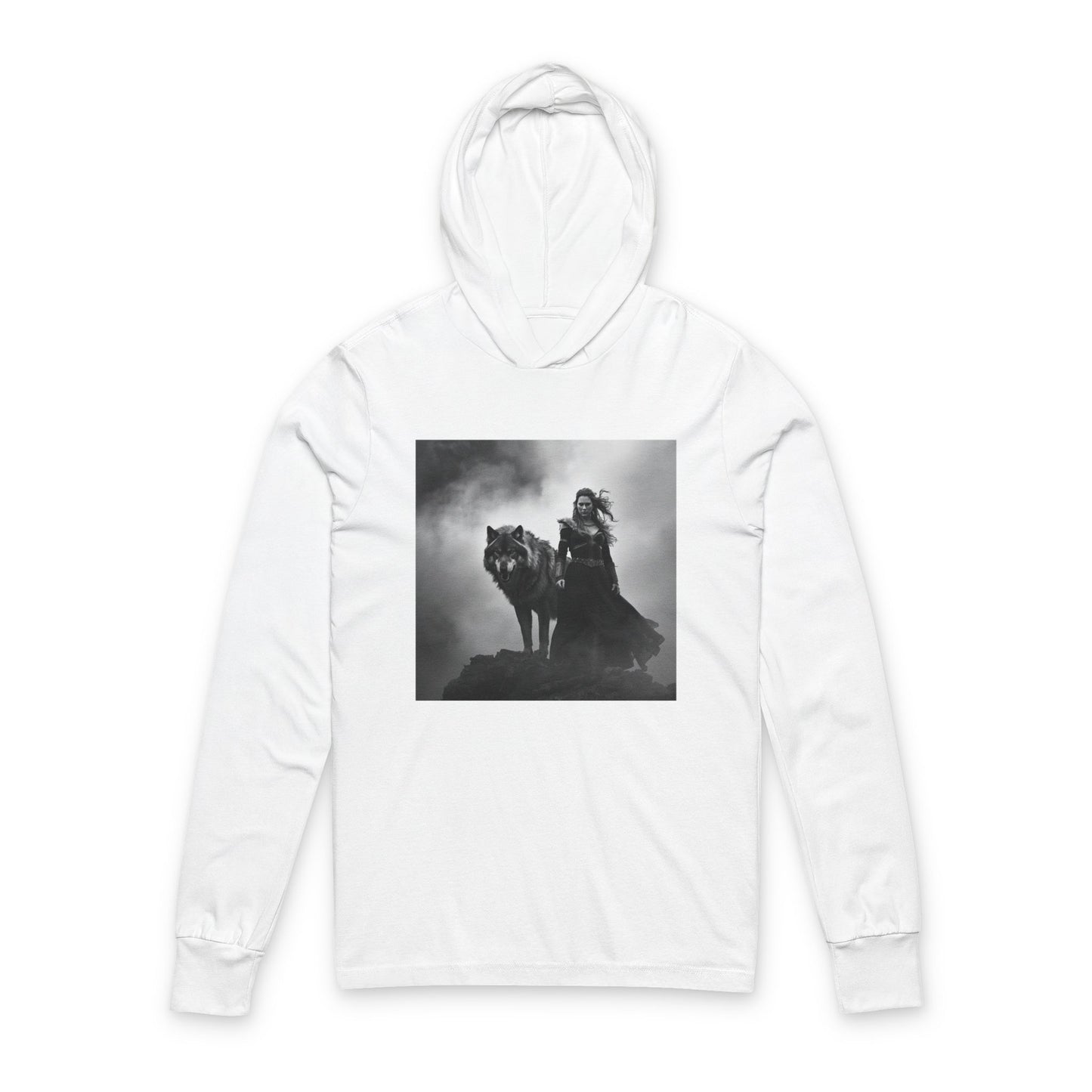 Viking Wolf Rider Hooded Long Sleeve Tee