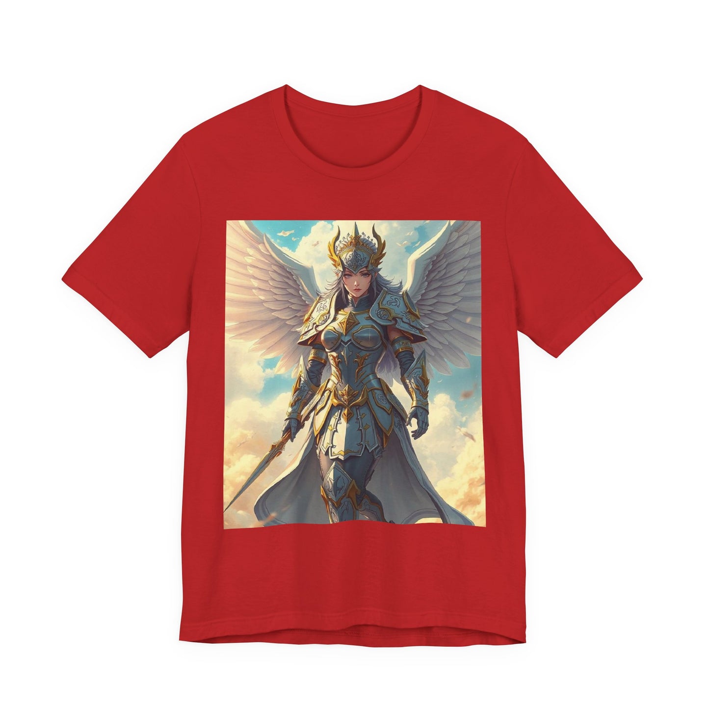 Angel Warrior T-Shirt — Fantasy Valkyrie Winged Armor Graphic Tee