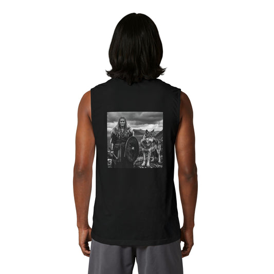 Viking Warrior & Wolf Muscle Tank — Norse Mythic Graphic Tank Top