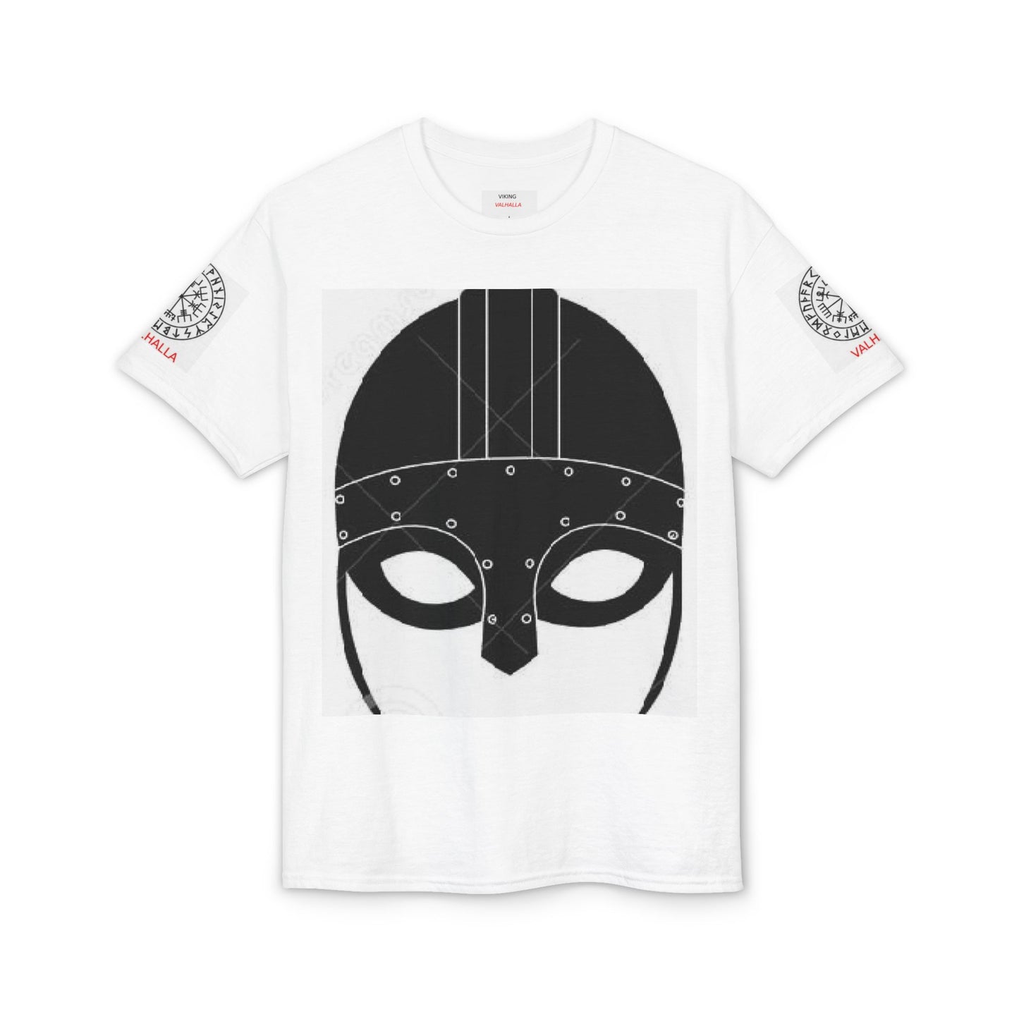 Viking Helmet Graphic T-Shirt — Norse Mask Illustration Tee