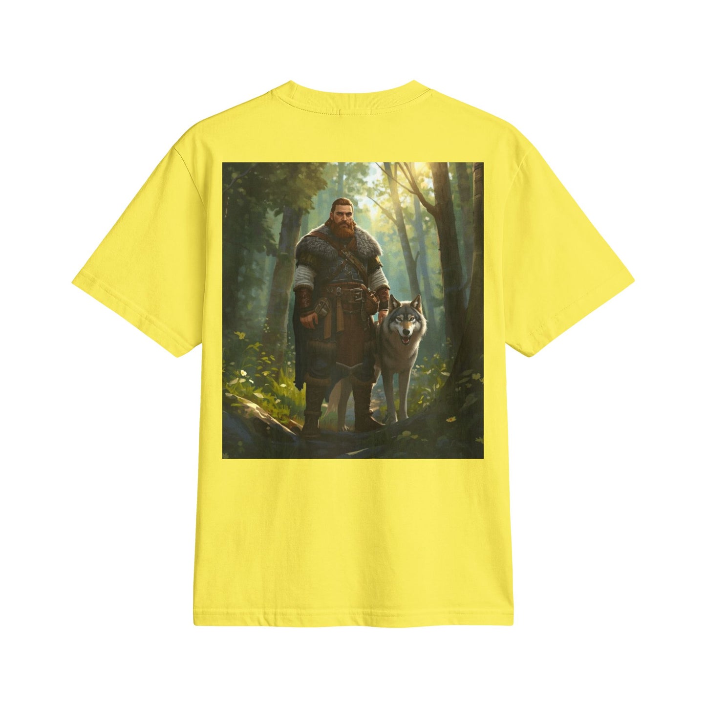 Viking Woodsman T‑Shirt – Warrior and Wolf Forest Graphic Tee