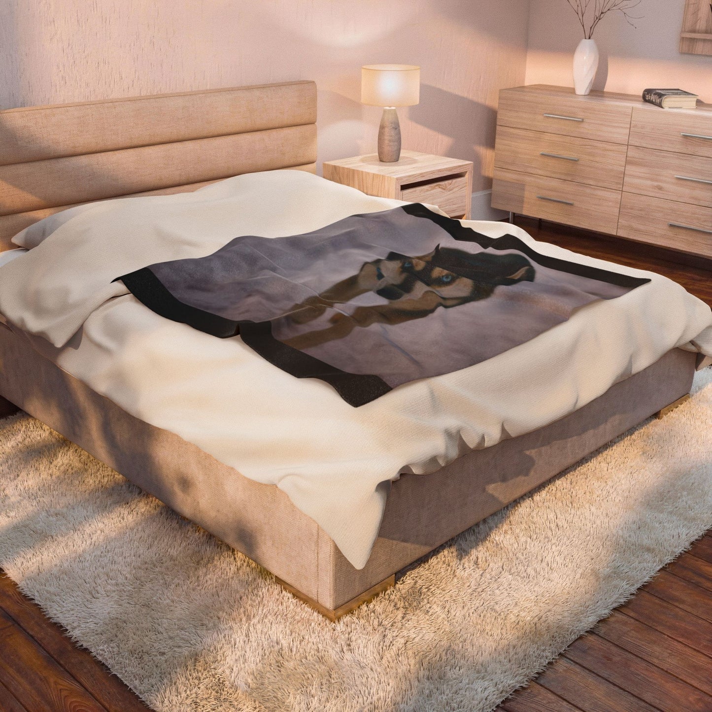 Copy of Husky Photo Velveteen Plush Blanket — Soft Winter Dog Throw for Siberian Husky Lovers