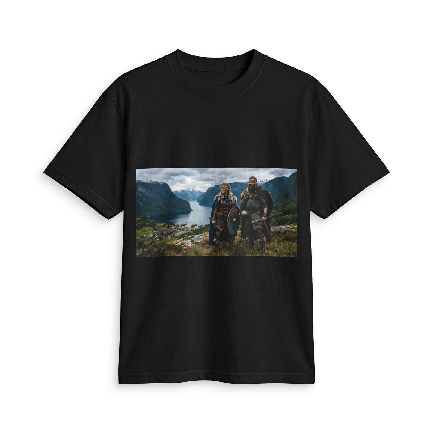 Viking Warriors Scenic Photo T‑Shirt