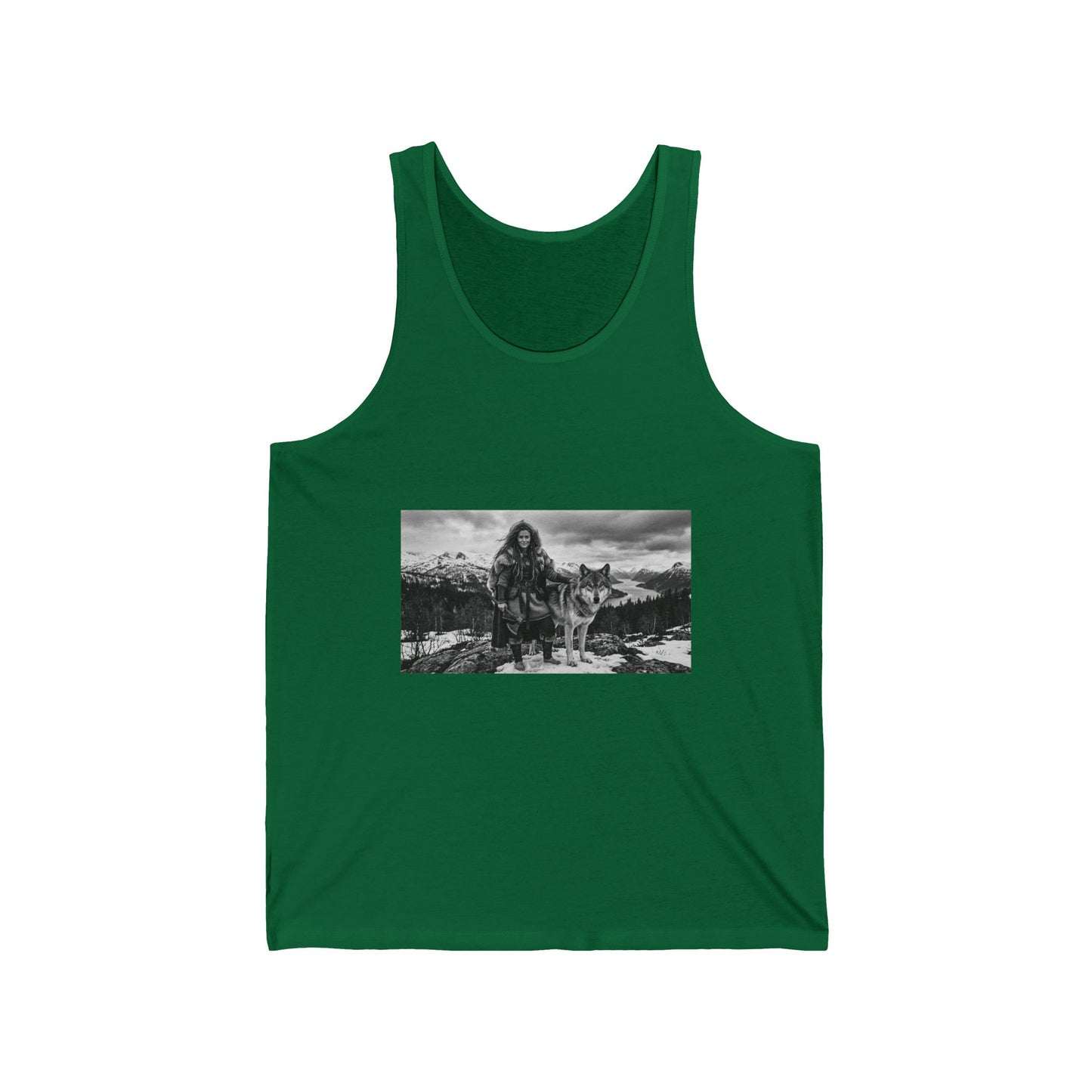 Viking Warrior & Wolf Tank Top — Nordic Mythology Graphic Tank