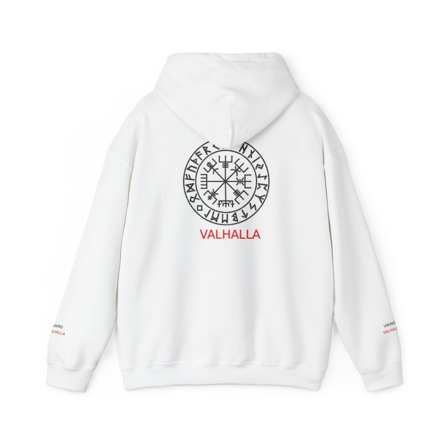 Viking Valhalla Hoodie — Norse Rune Shield Back Graphic
