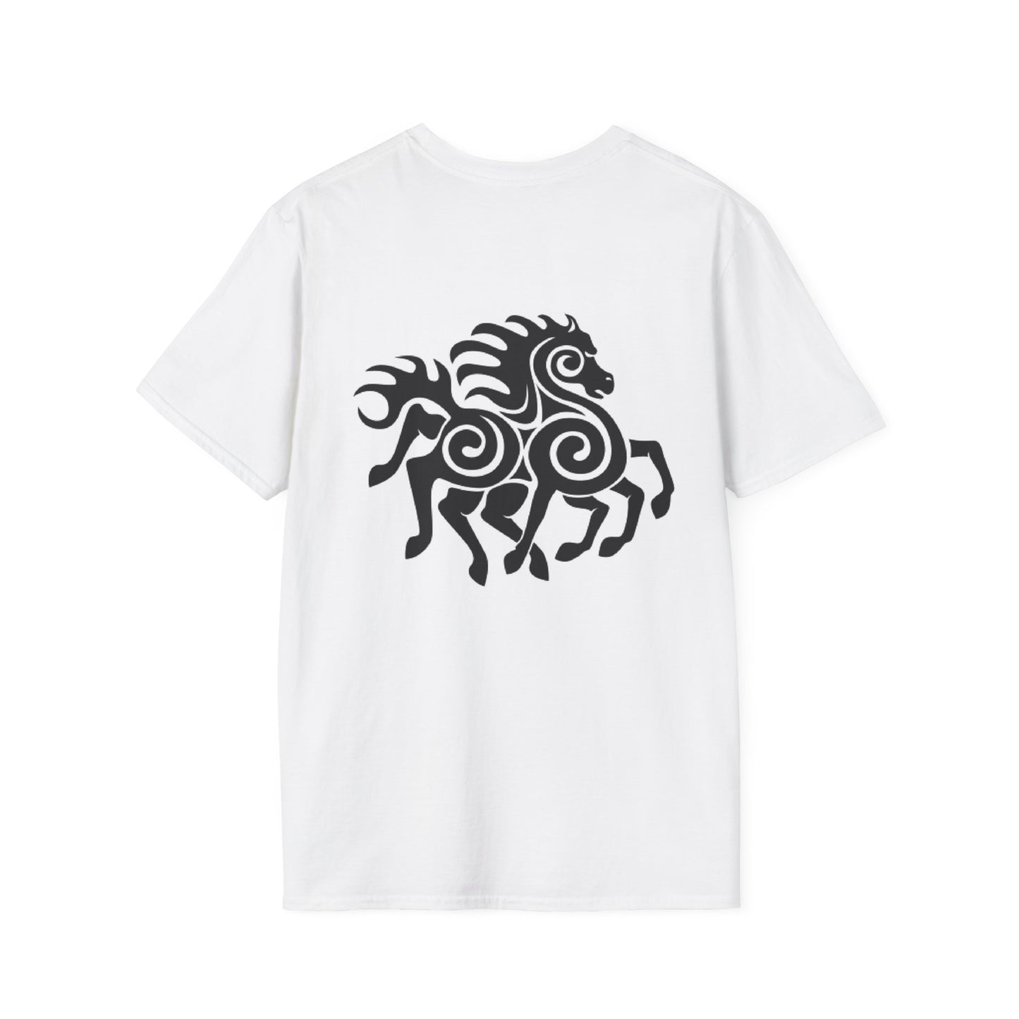 Tribal Horse Graphic T-Shirt — Celtic-Inspired Running Stallion Design