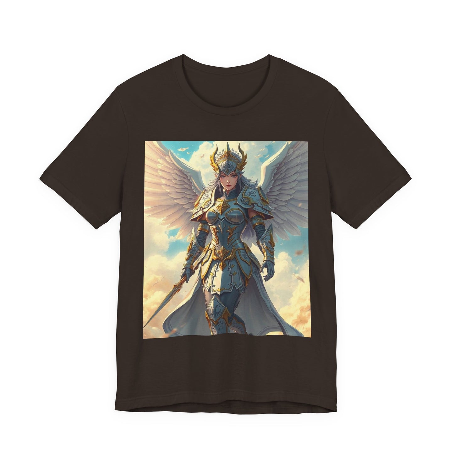 Angel Warrior T-Shirt — Fantasy Valkyrie Winged Armor Graphic Tee