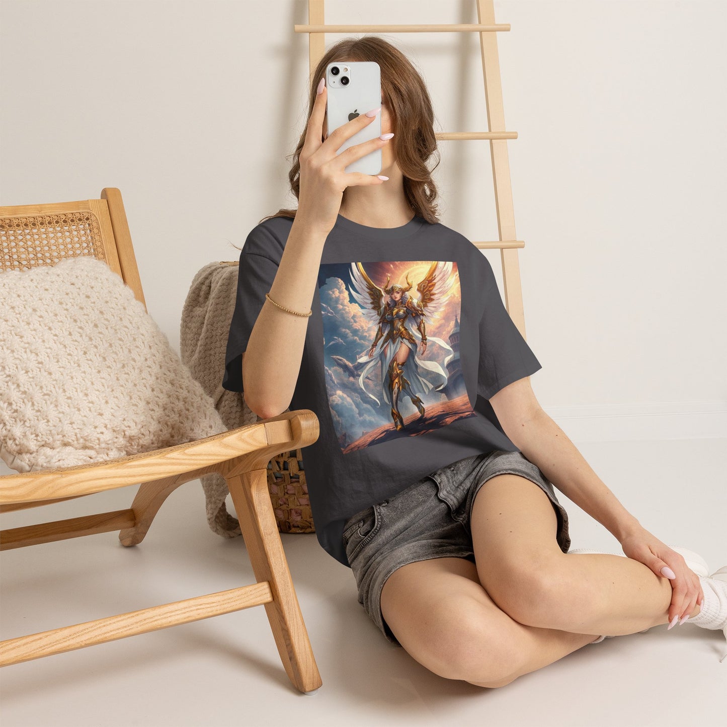 Angel Warrior Graphic Tee — Celestial Valkyrie Mythical Fantasy T-Shirt