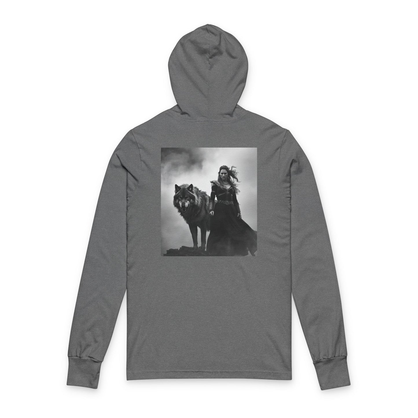 Viking Wolf Rider Hooded Long Sleeve Tee