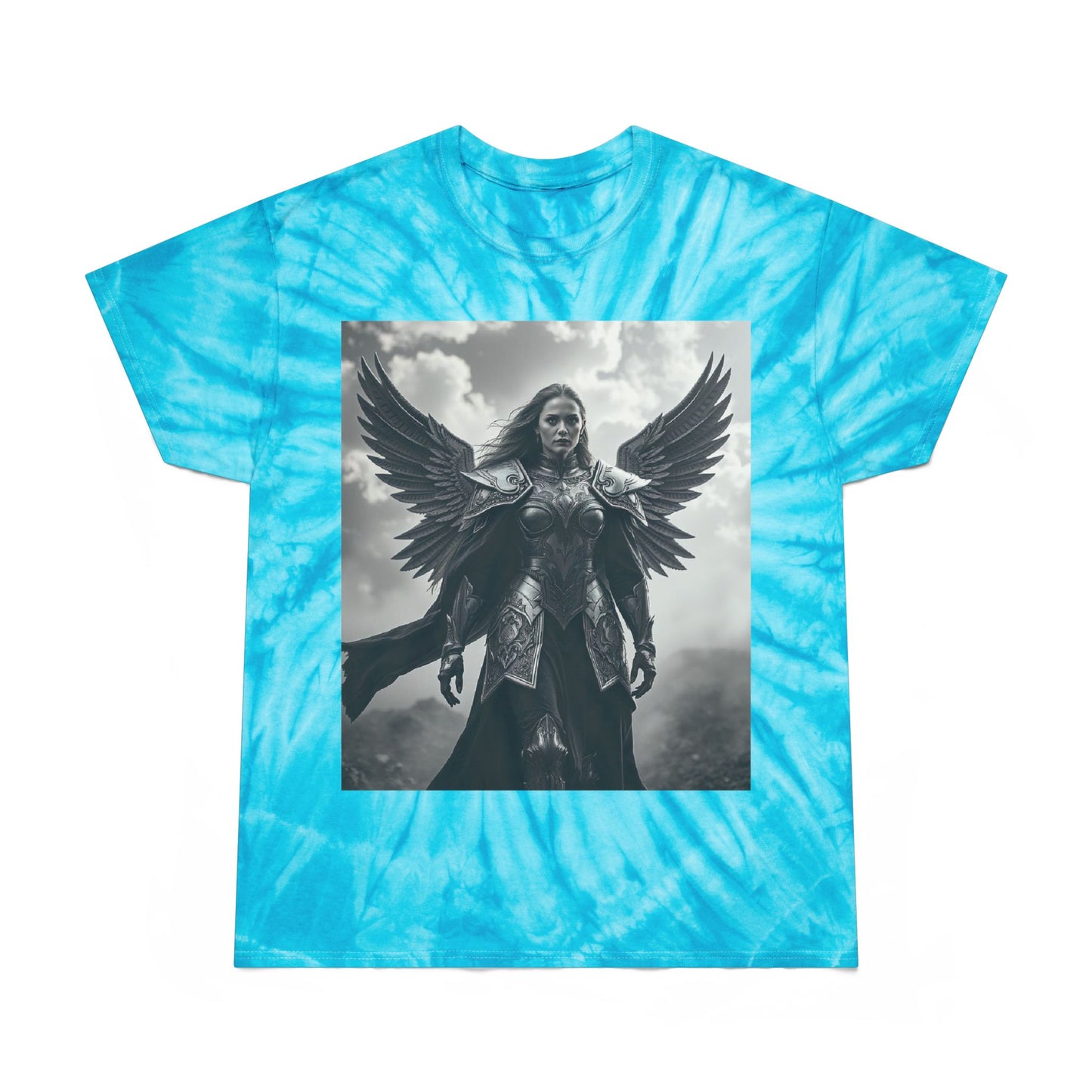 Angel Warrior Tie-Dye Tee — Yellow Cyclone Graphic T-Shirt