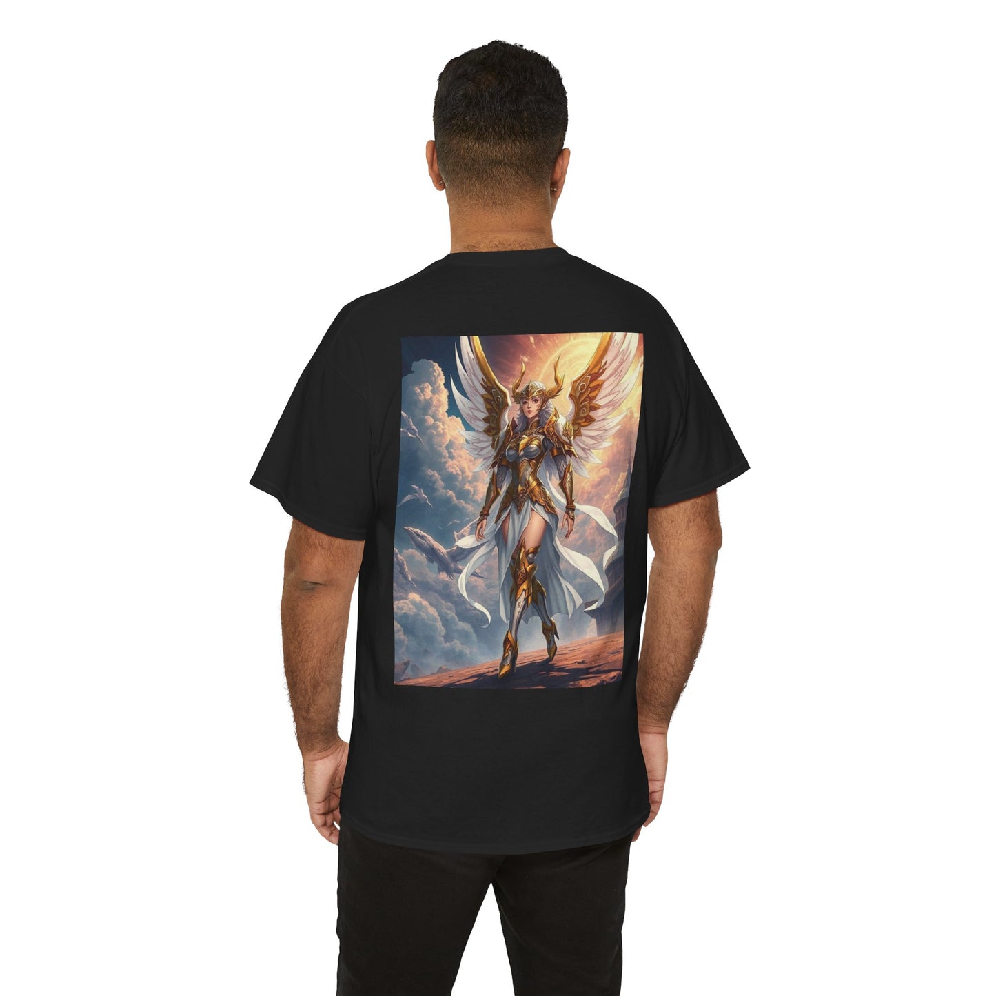 Angel Warrior Graphic Tee — Celestial Valkyrie Mythical Fantasy T-Shirt